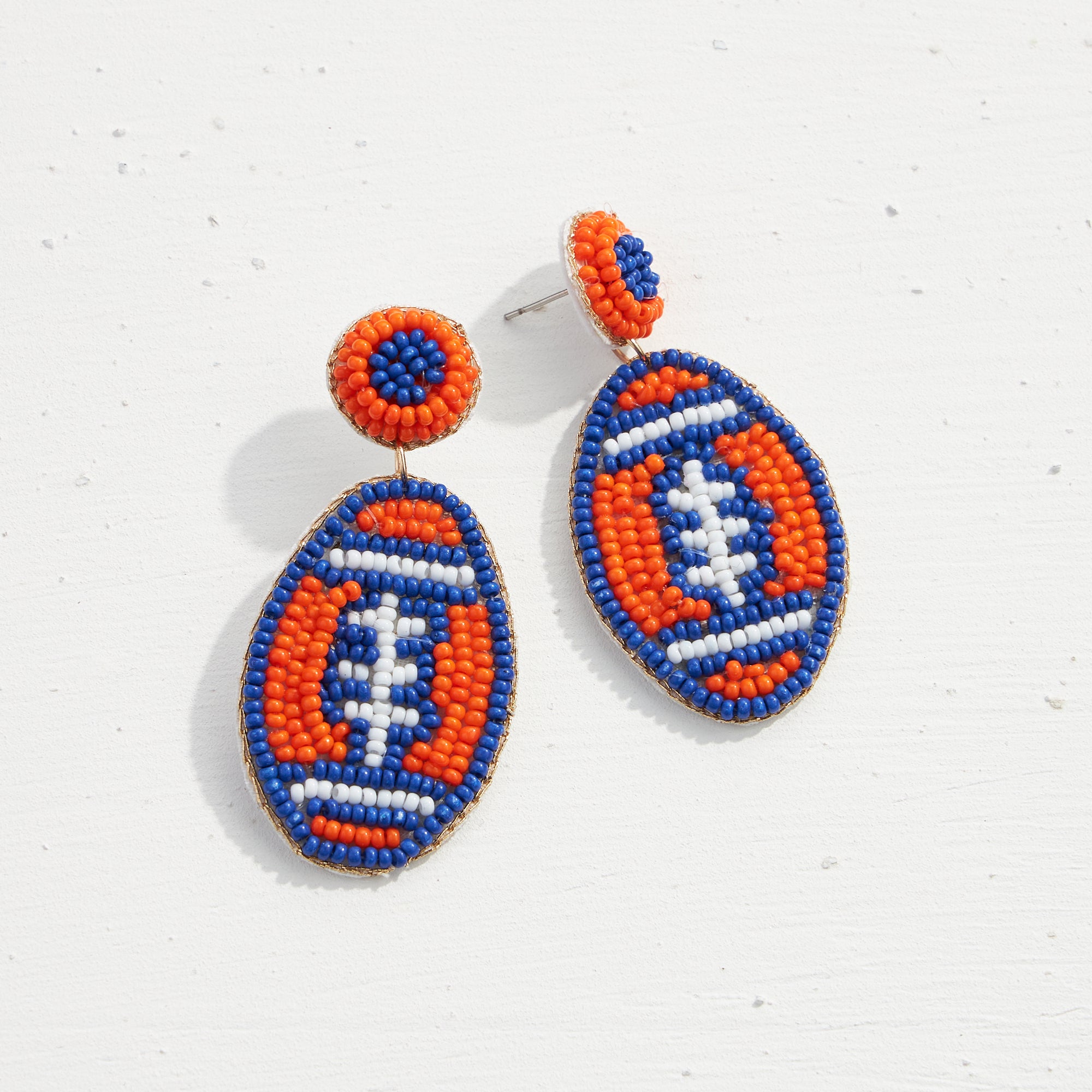 College Football Seed Bead Earrings