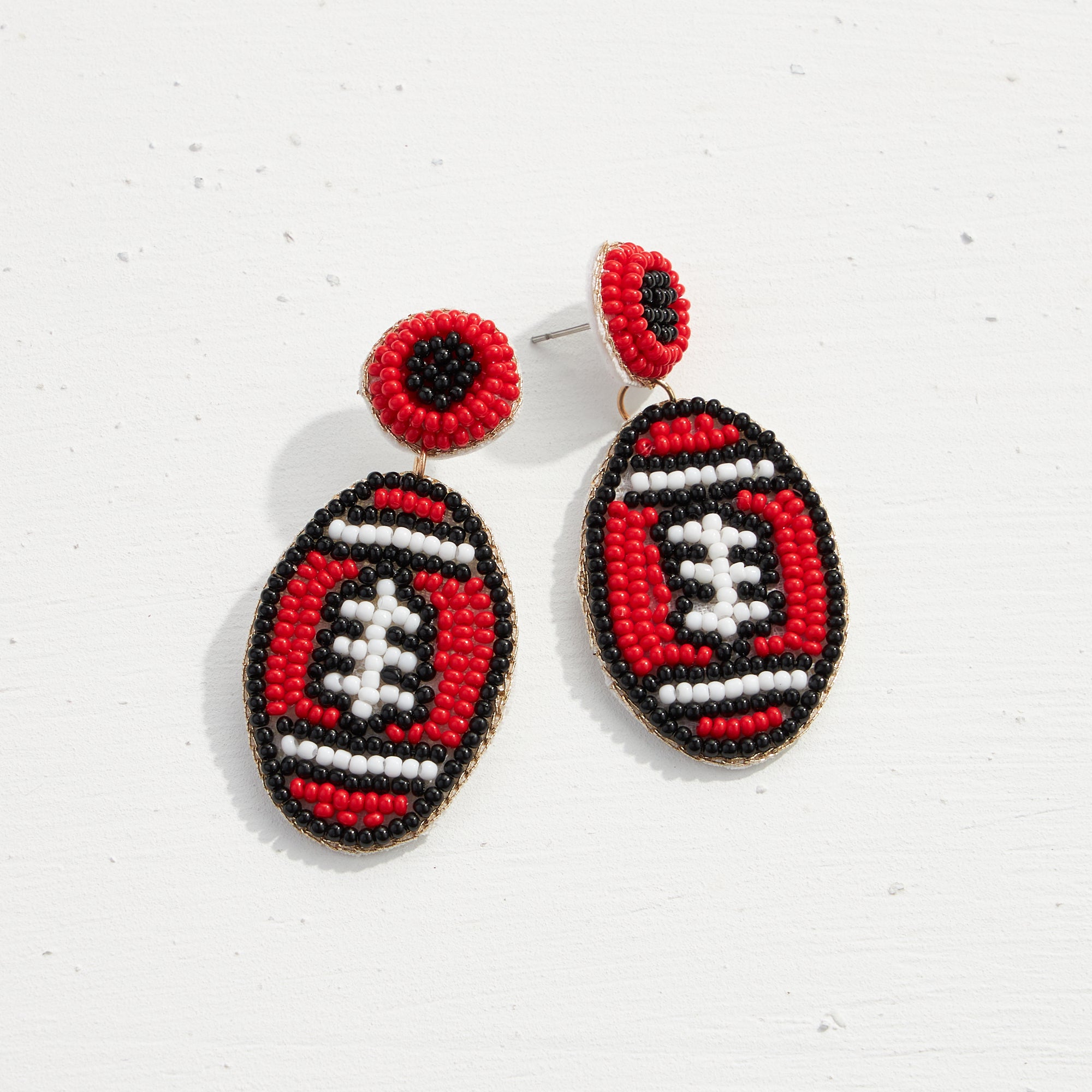 College Football Seed Bead Earrings
