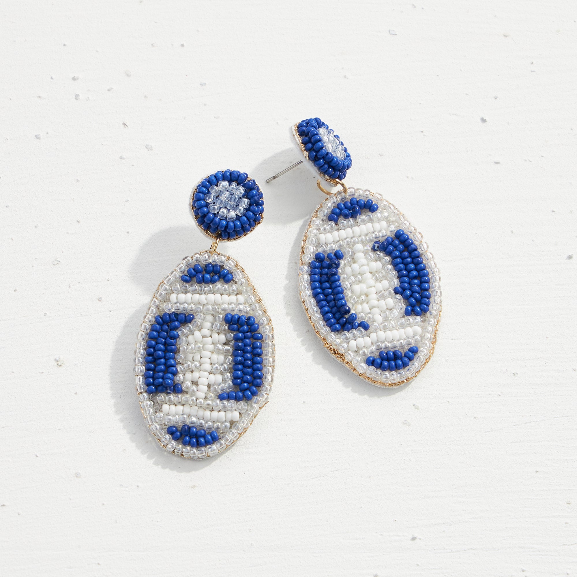 College Football Seed Bead Earrings