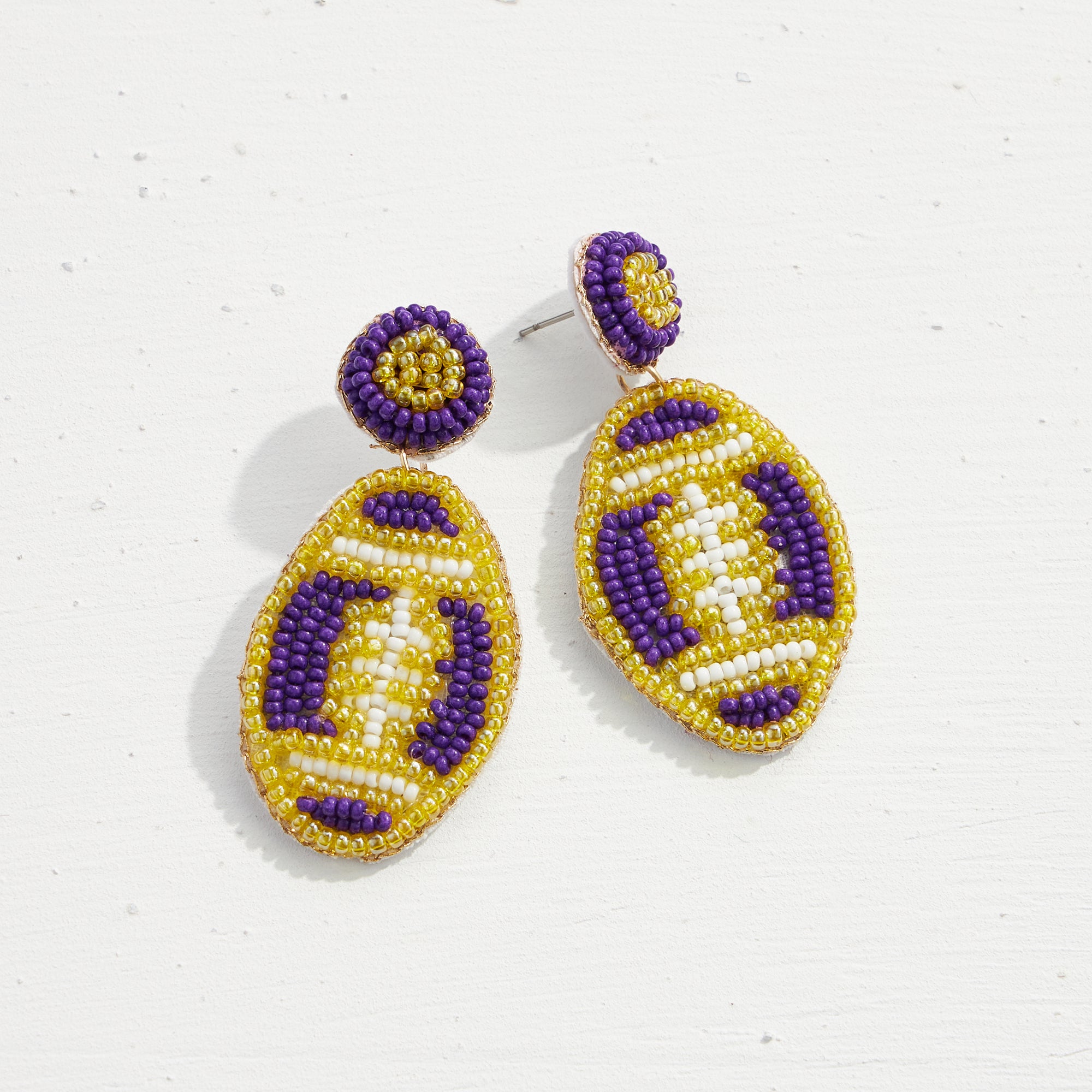 College Football Seed Bead Earrings