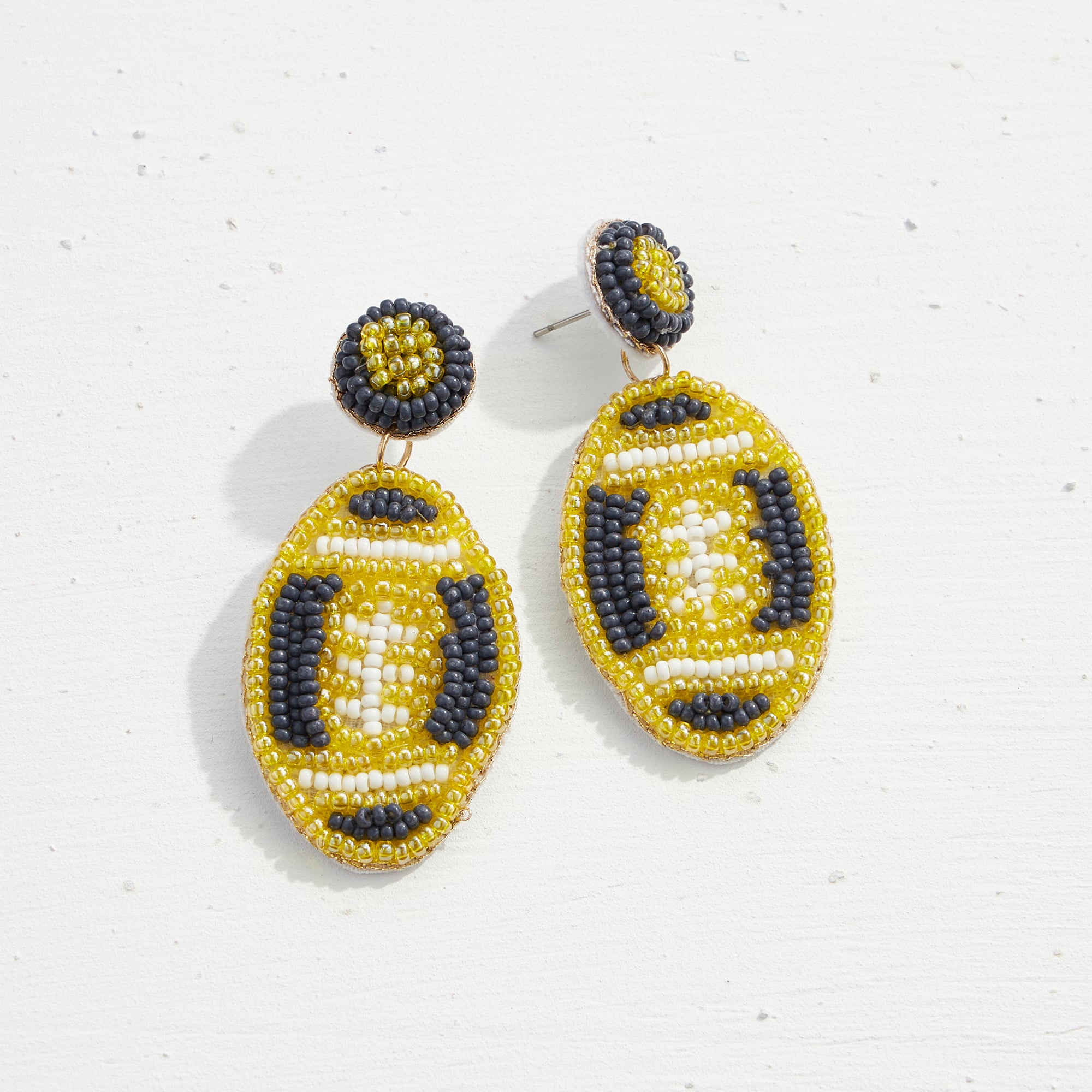 College Football Seed Bead Earrings
