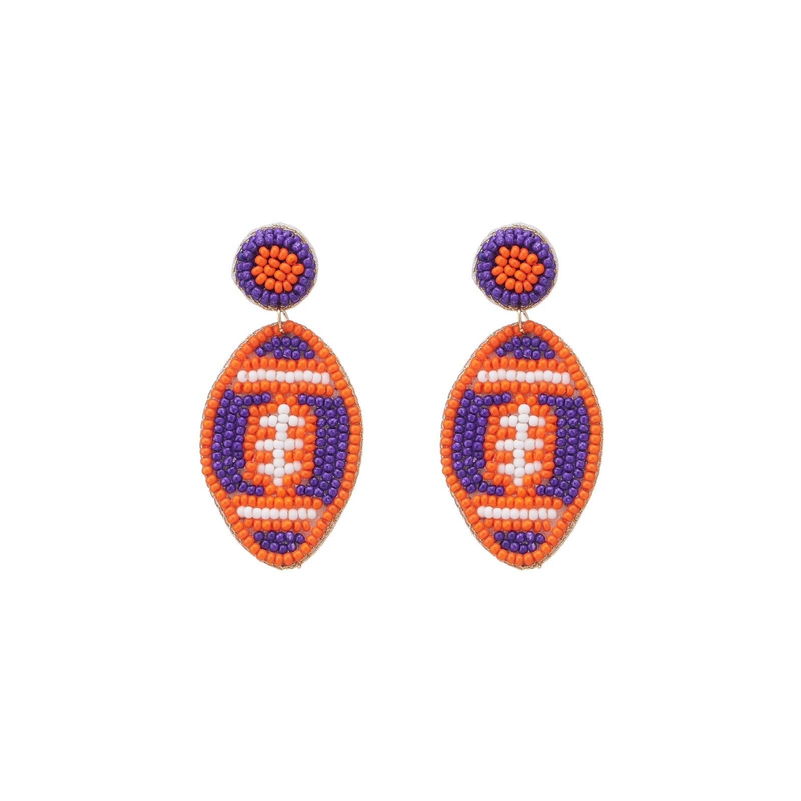 College Football Seed Bead Earrings