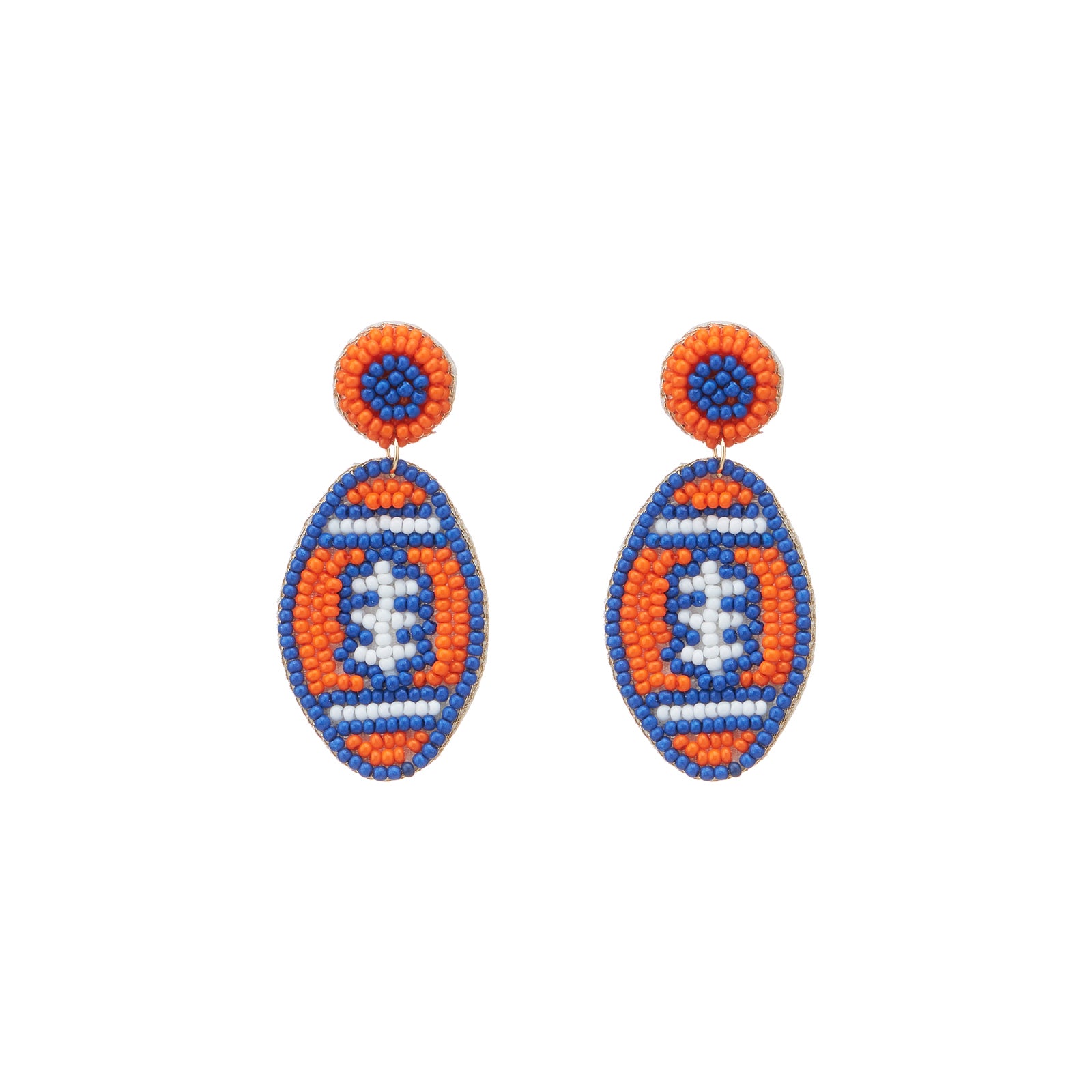 College Football Seed Bead Earrings
