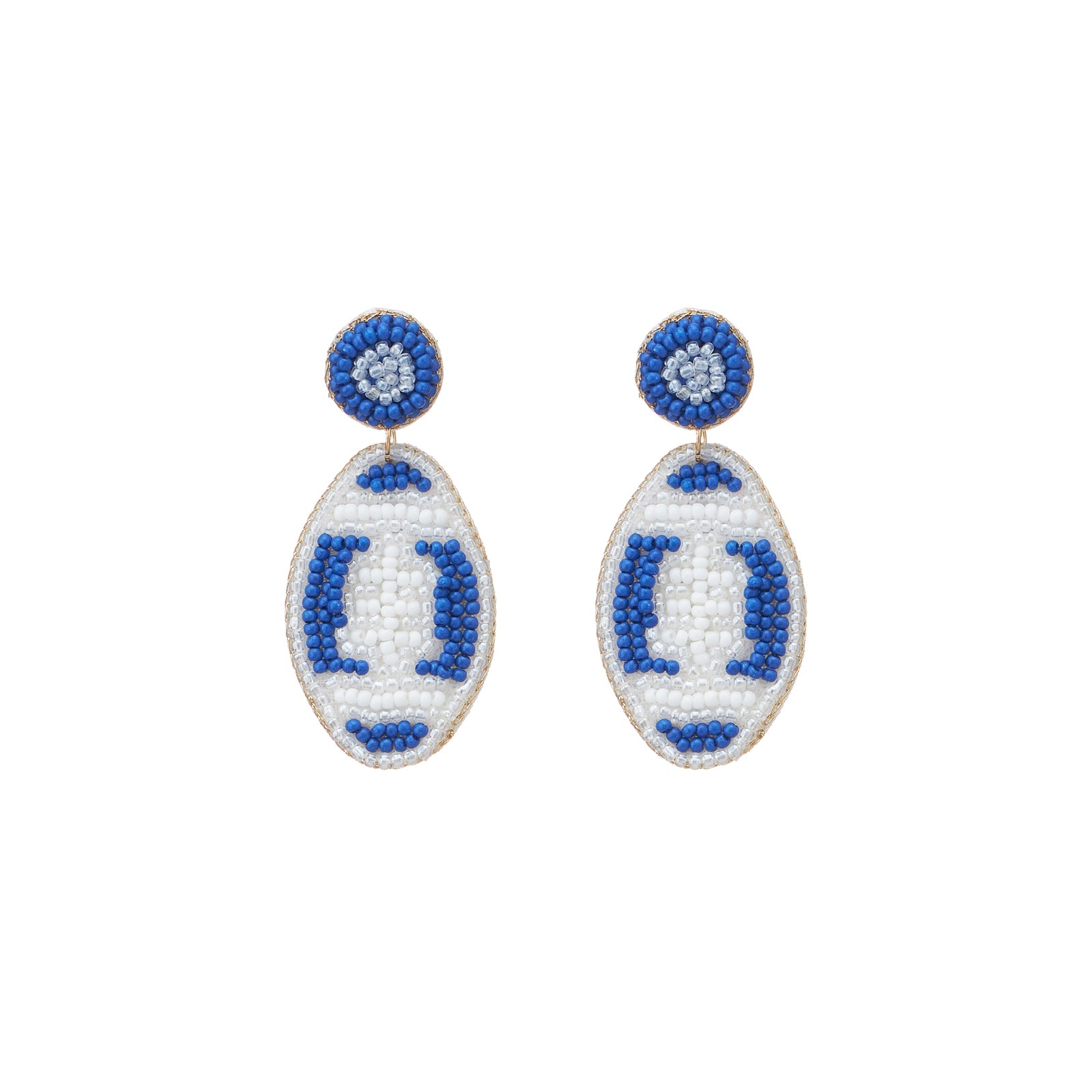 College Football Seed Bead Earrings