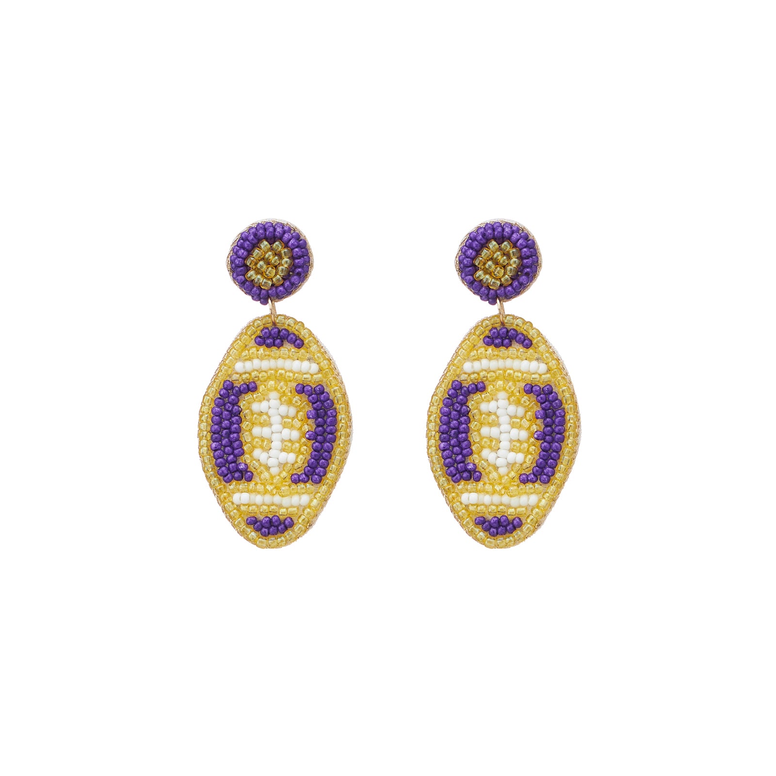 College Football Seed Bead Earrings