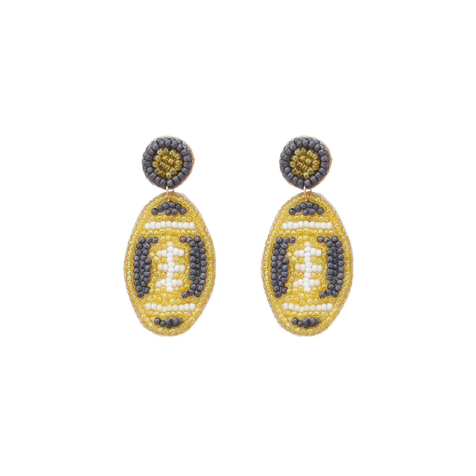 College Football Seed Bead Earrings