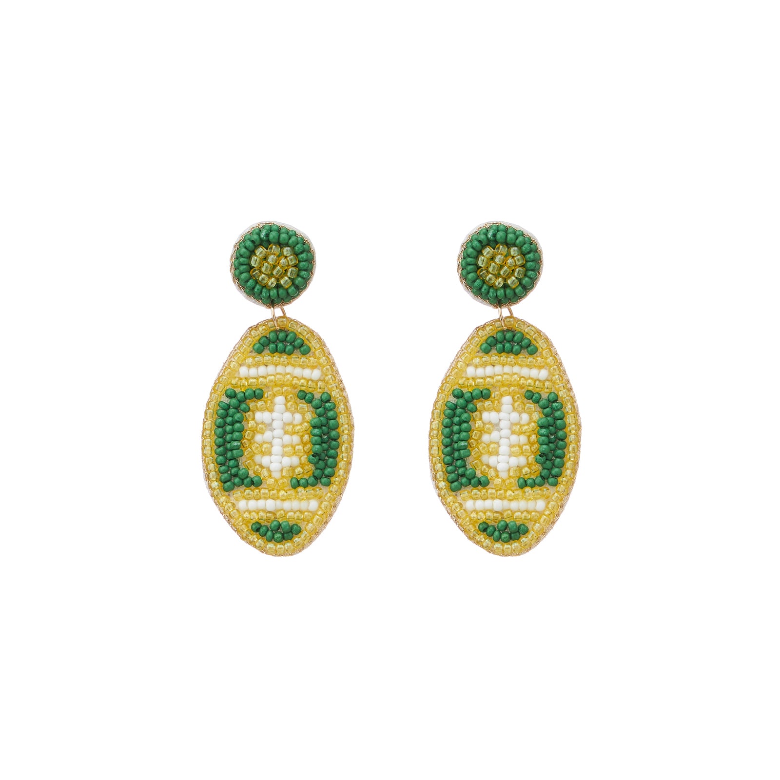 College Football Seed Bead Earrings