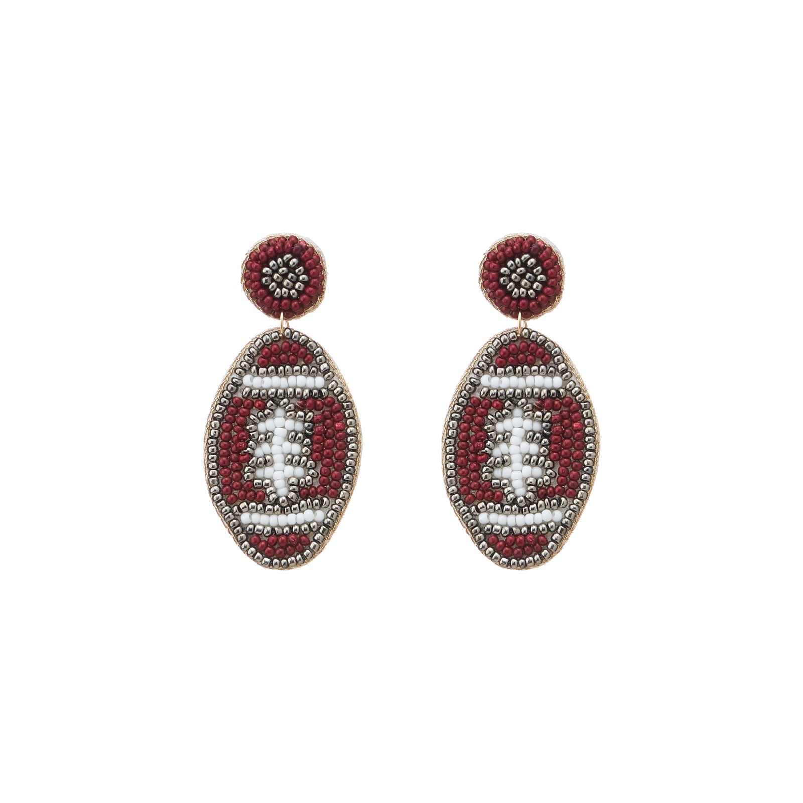 College Football Seed Bead Earrings