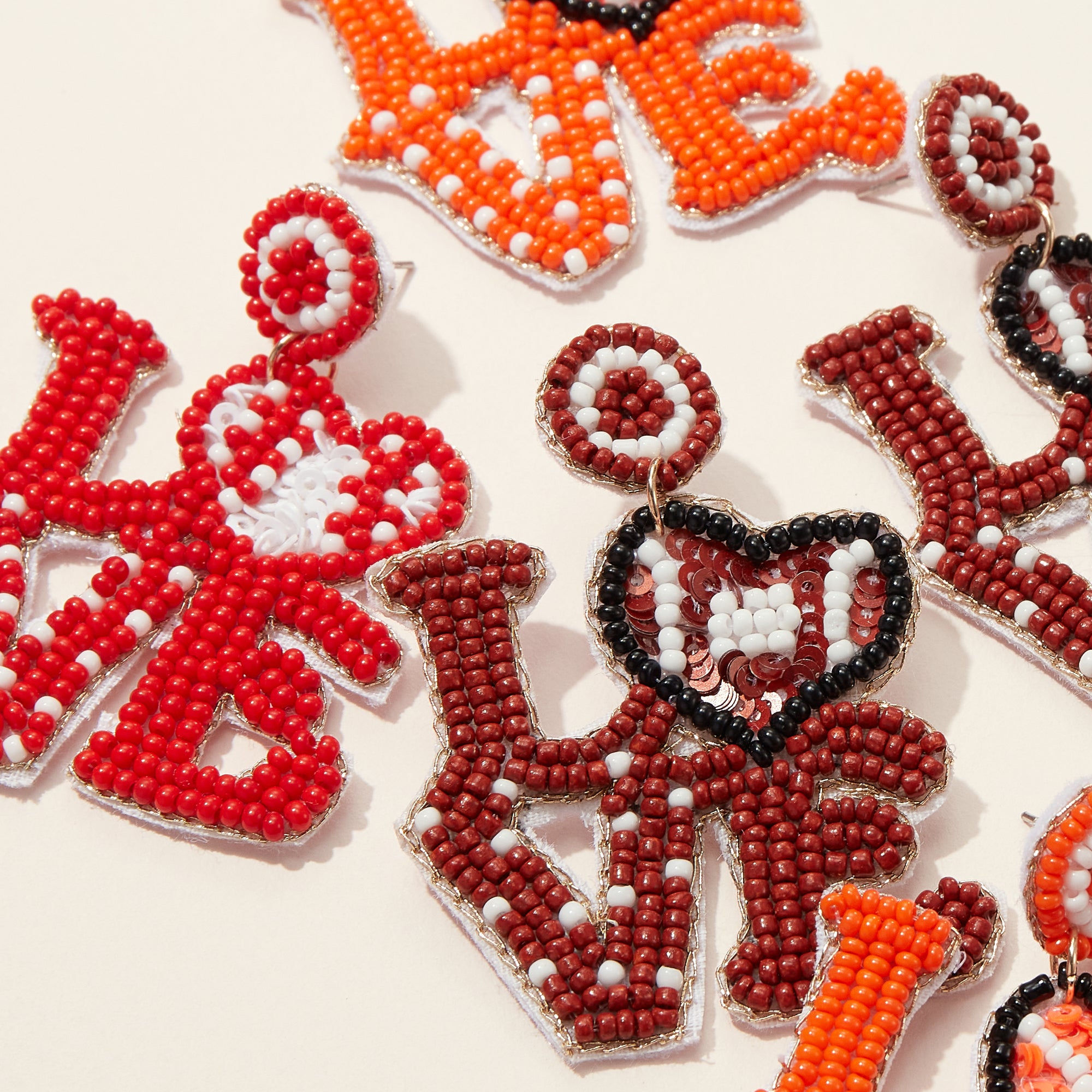 LOVE Sports Seed Bead Earrings