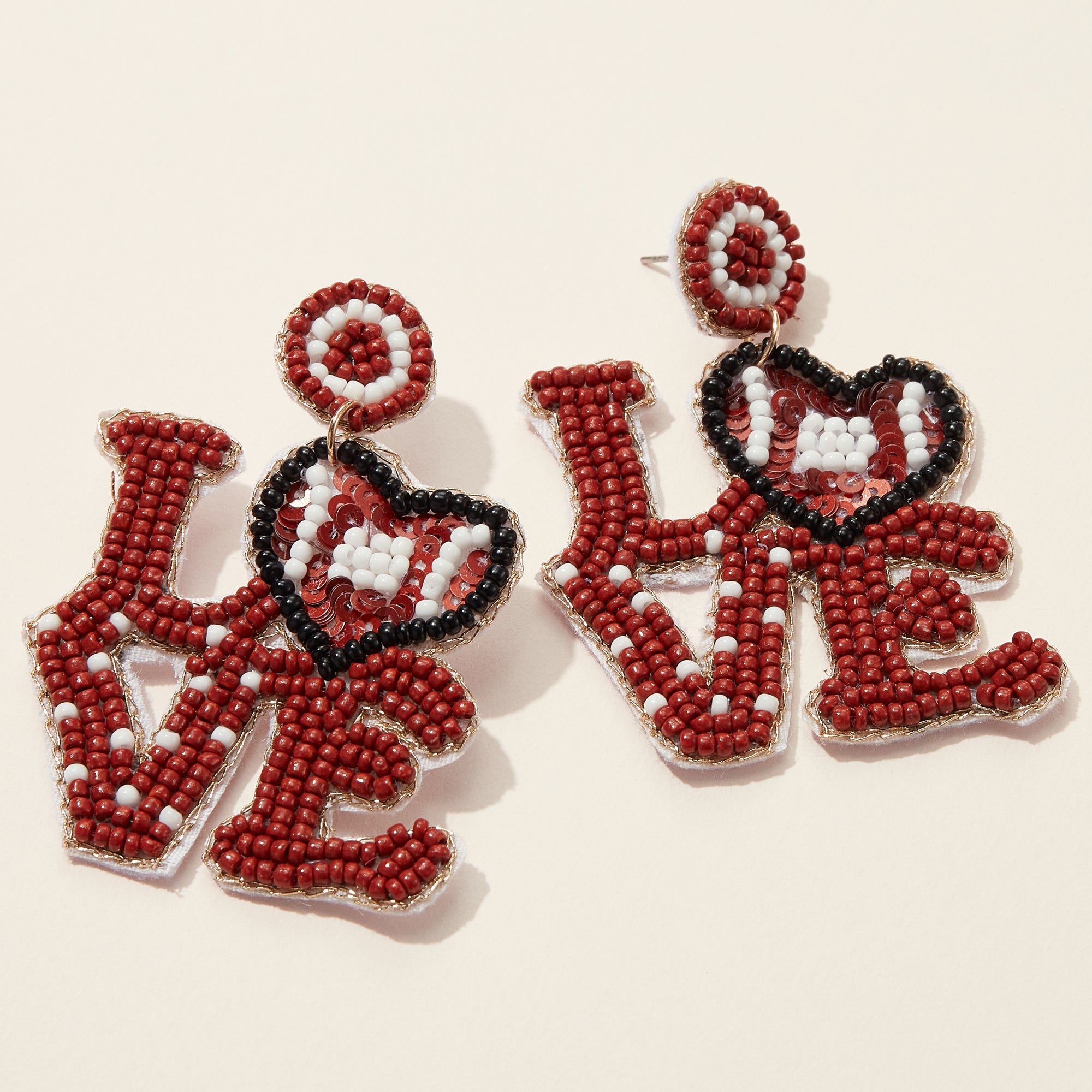 LOVE Sports Seed Bead Earrings