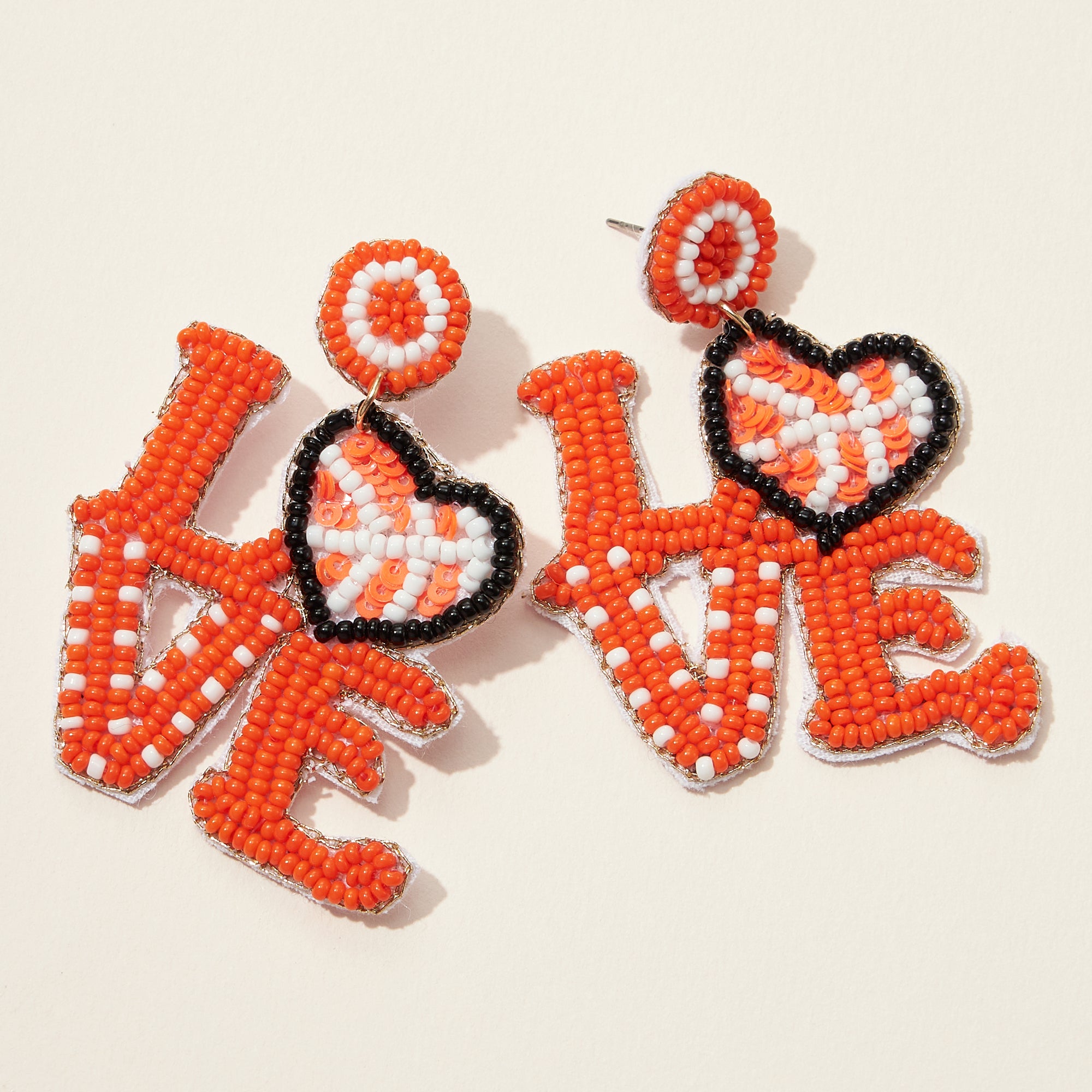LOVE Sports Seed Bead Earrings