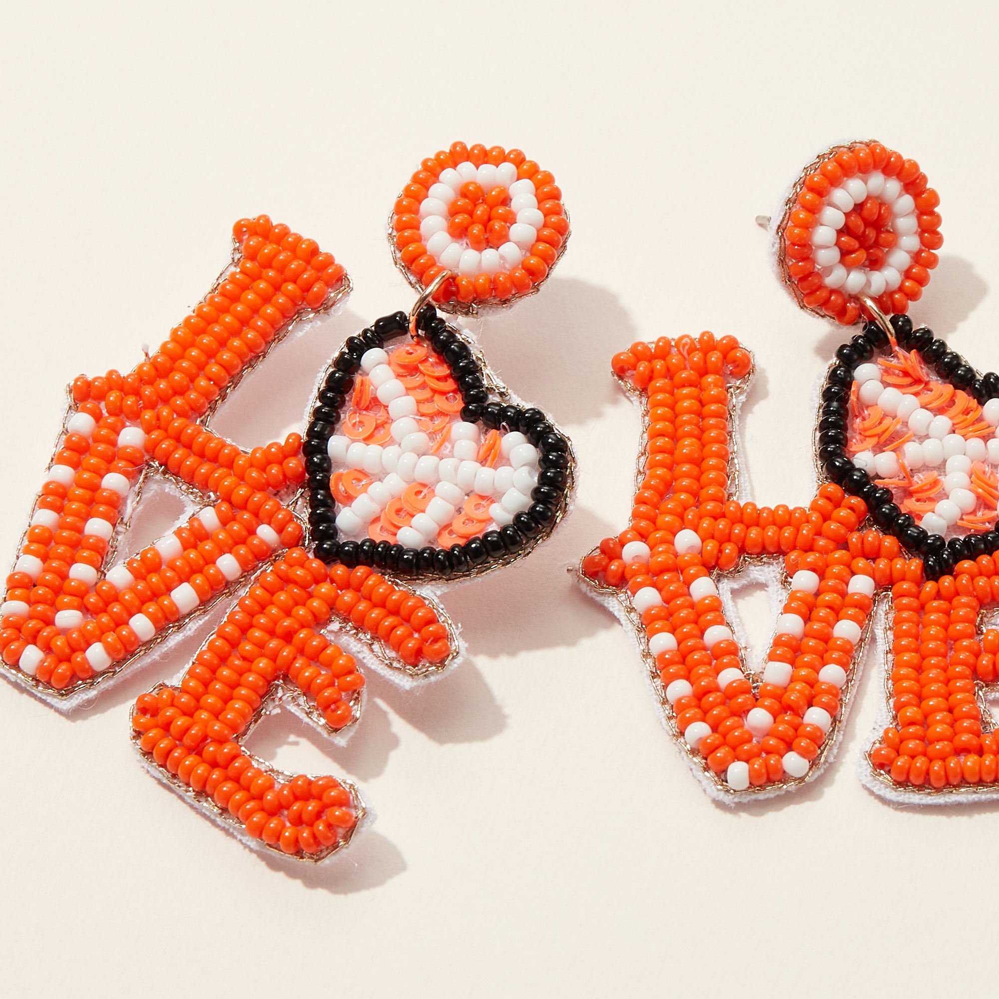LOVE Sports Seed Bead Earrings