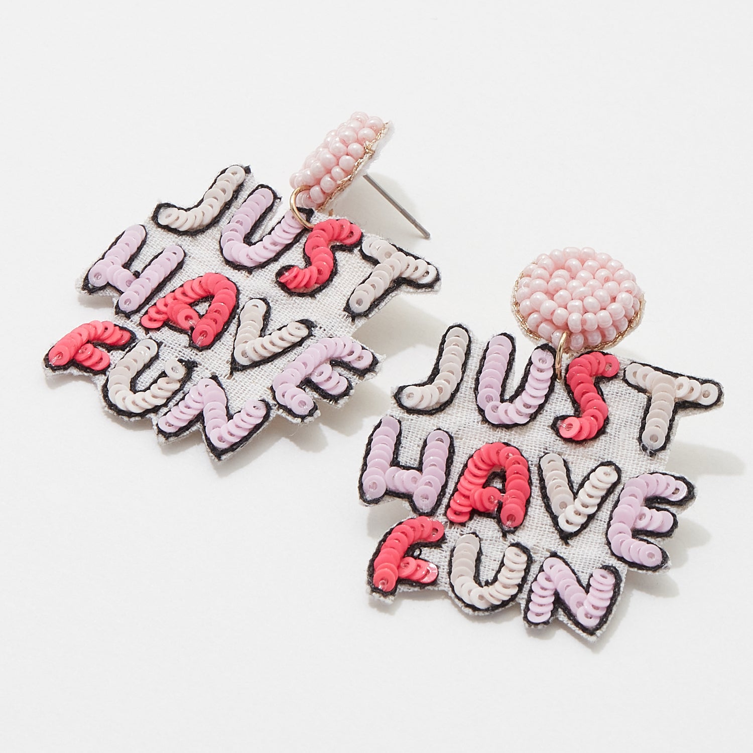 "Just Have Fun" Beaded Post Earrings