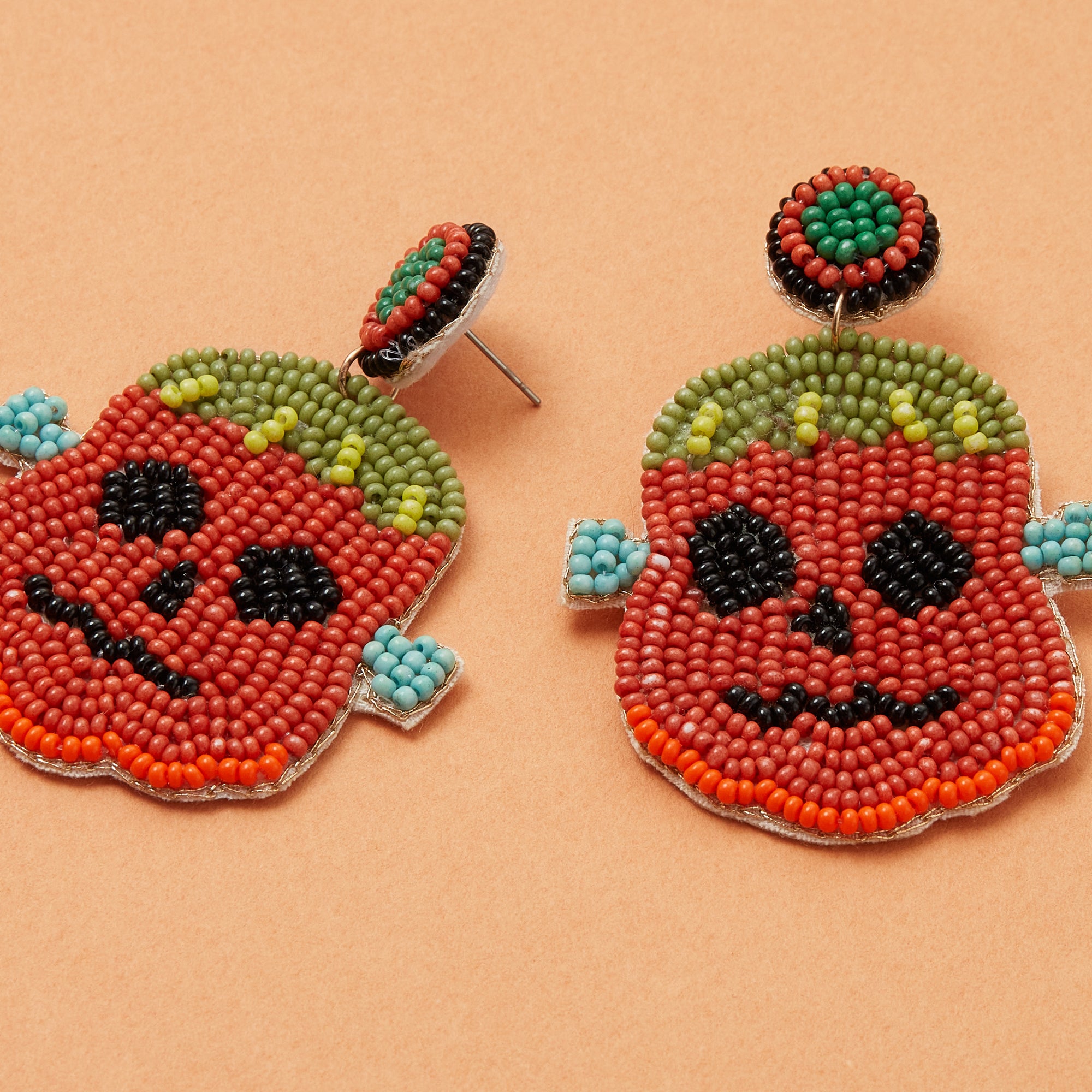 Dr. Pumpkin Franken Seed Bead Earrings