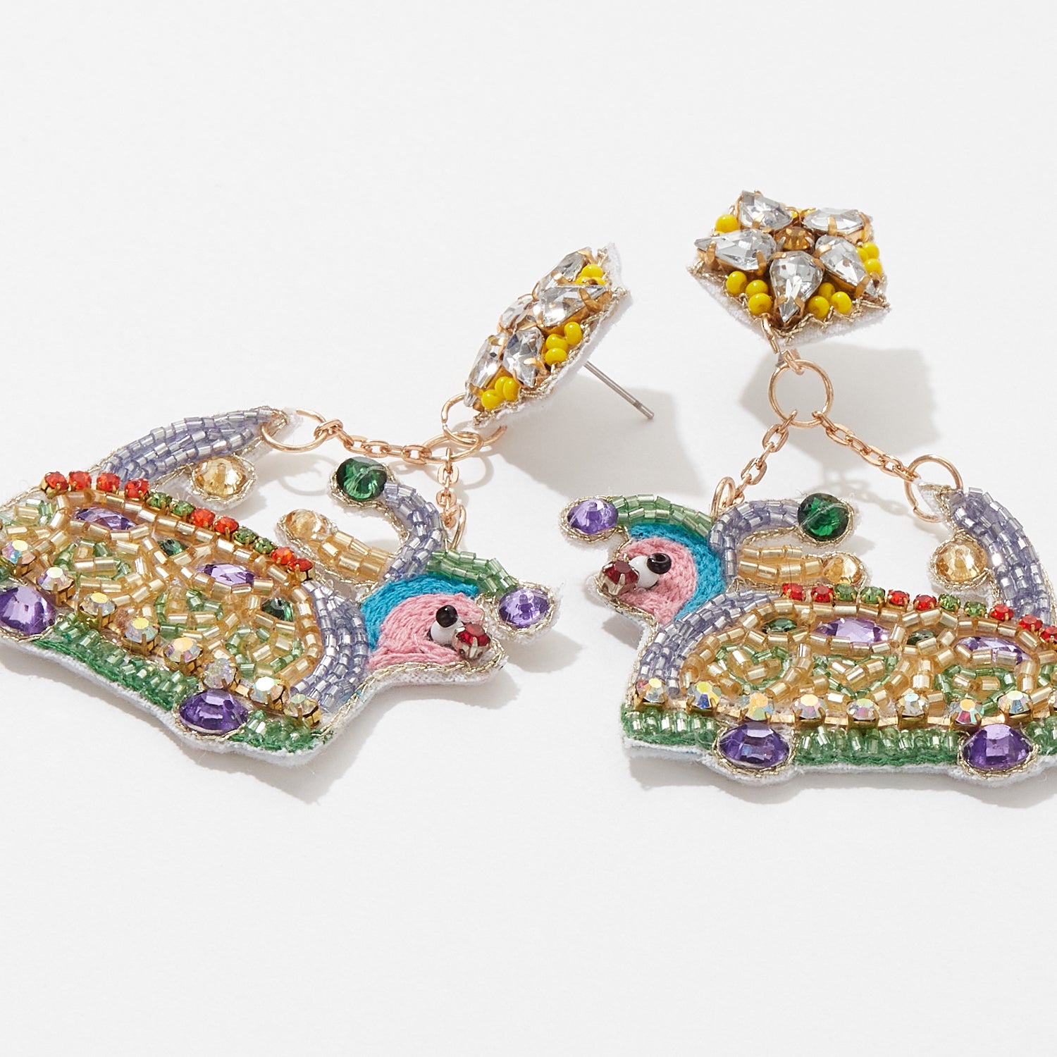 Mardi Gras Float Post Earrings