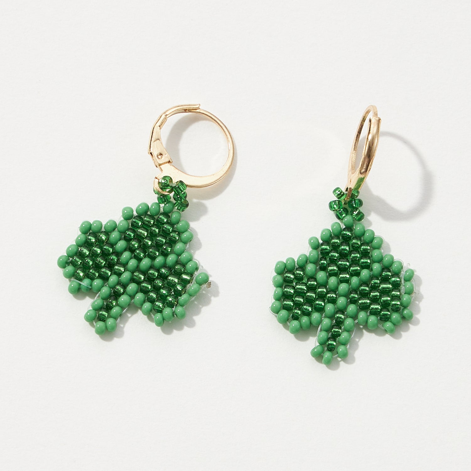 Beaded Clover Earrings for Saint Patrick's Day