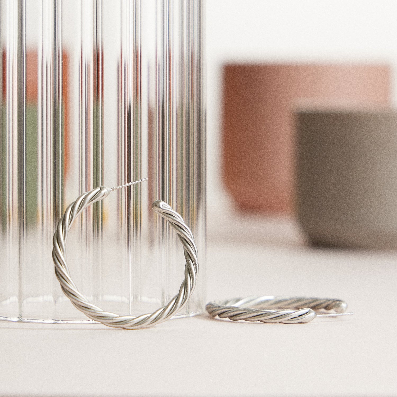 Textured Rope Hoop Earrings – Twisted Gold and Silver-Tone Design