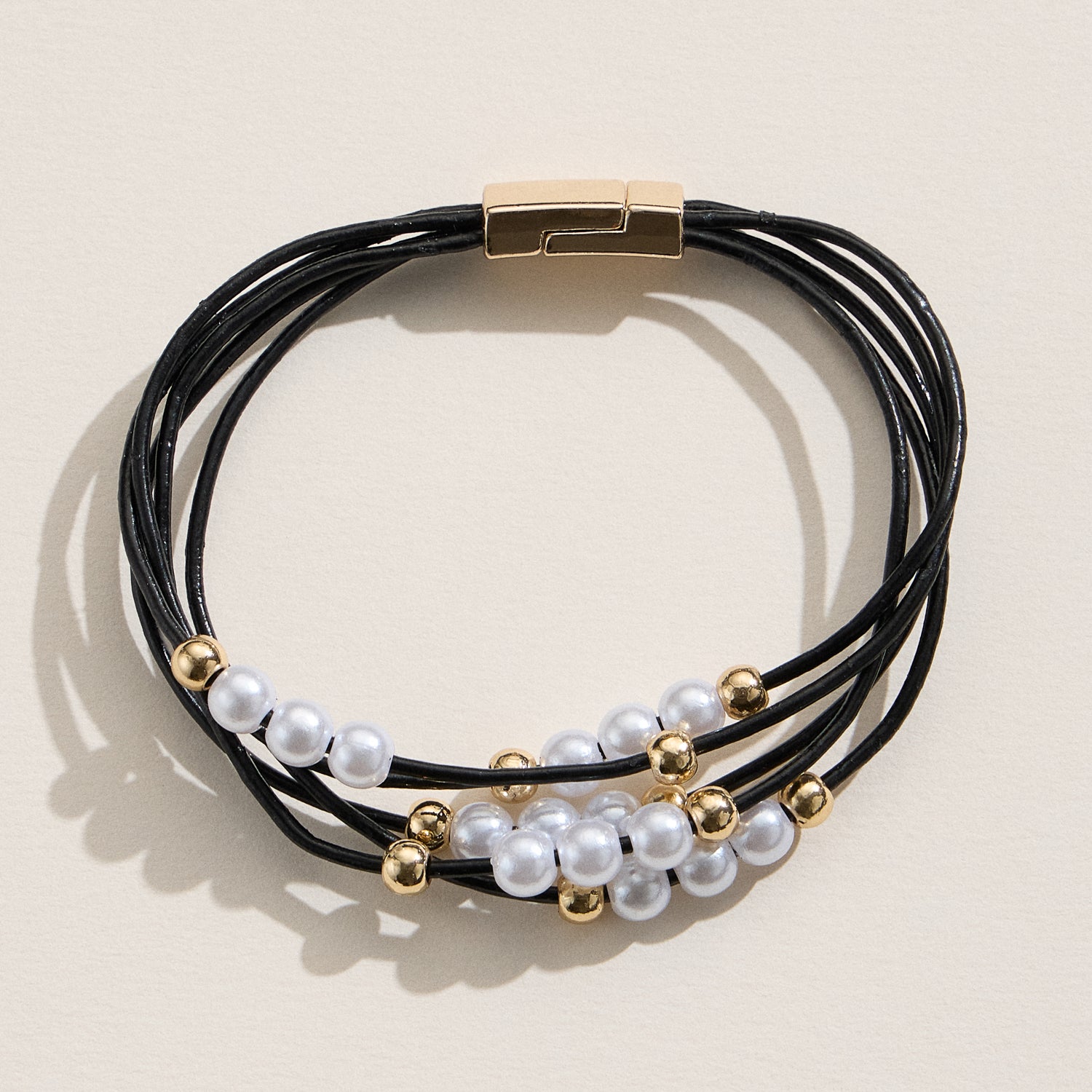 Layered Faux Pearl Strand Bracelet