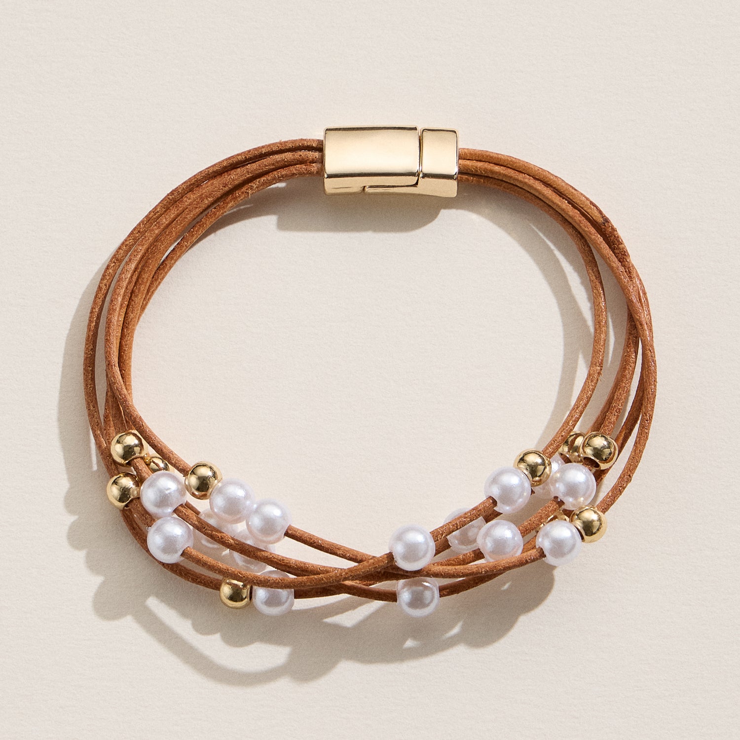 Layered Faux Pearl Strand Bracelet