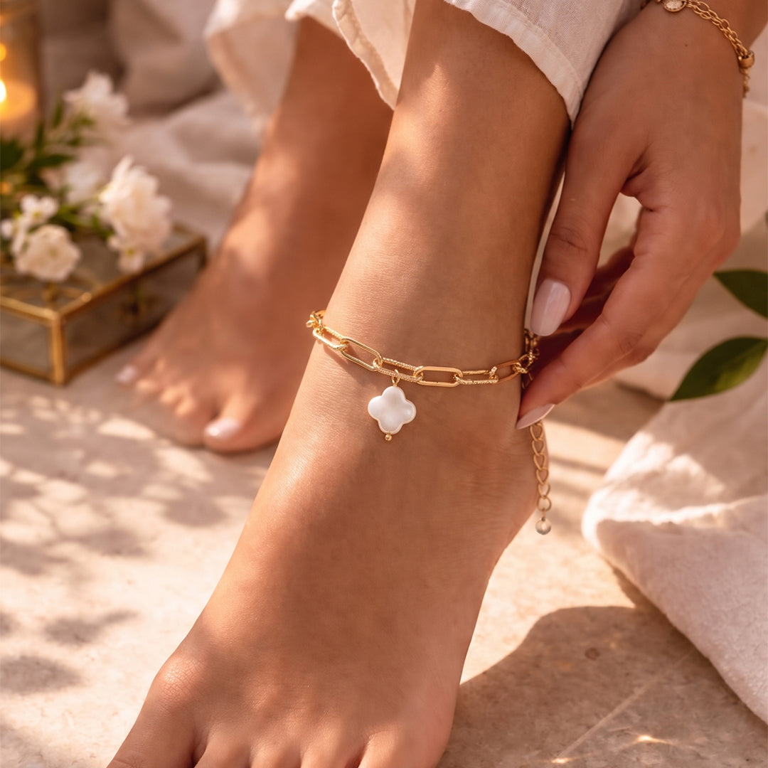 MOP Charm Chain Linked Anklet - Frem