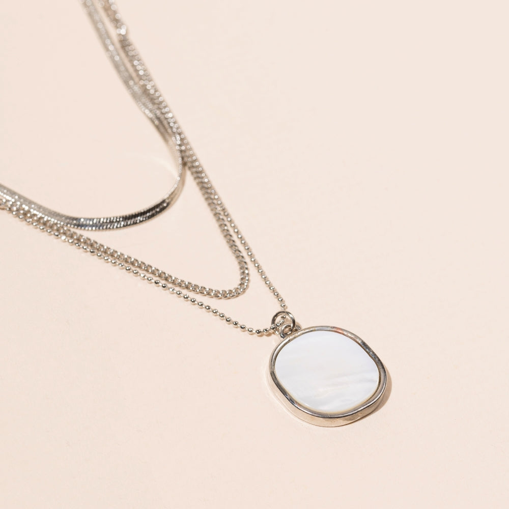 Layered Necklace | Round Charm