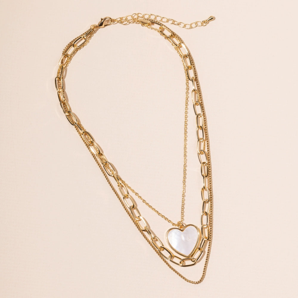 Layered Necklace | Heart Charm