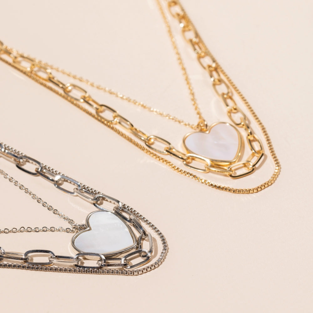 Layered Necklace | Heart Charm