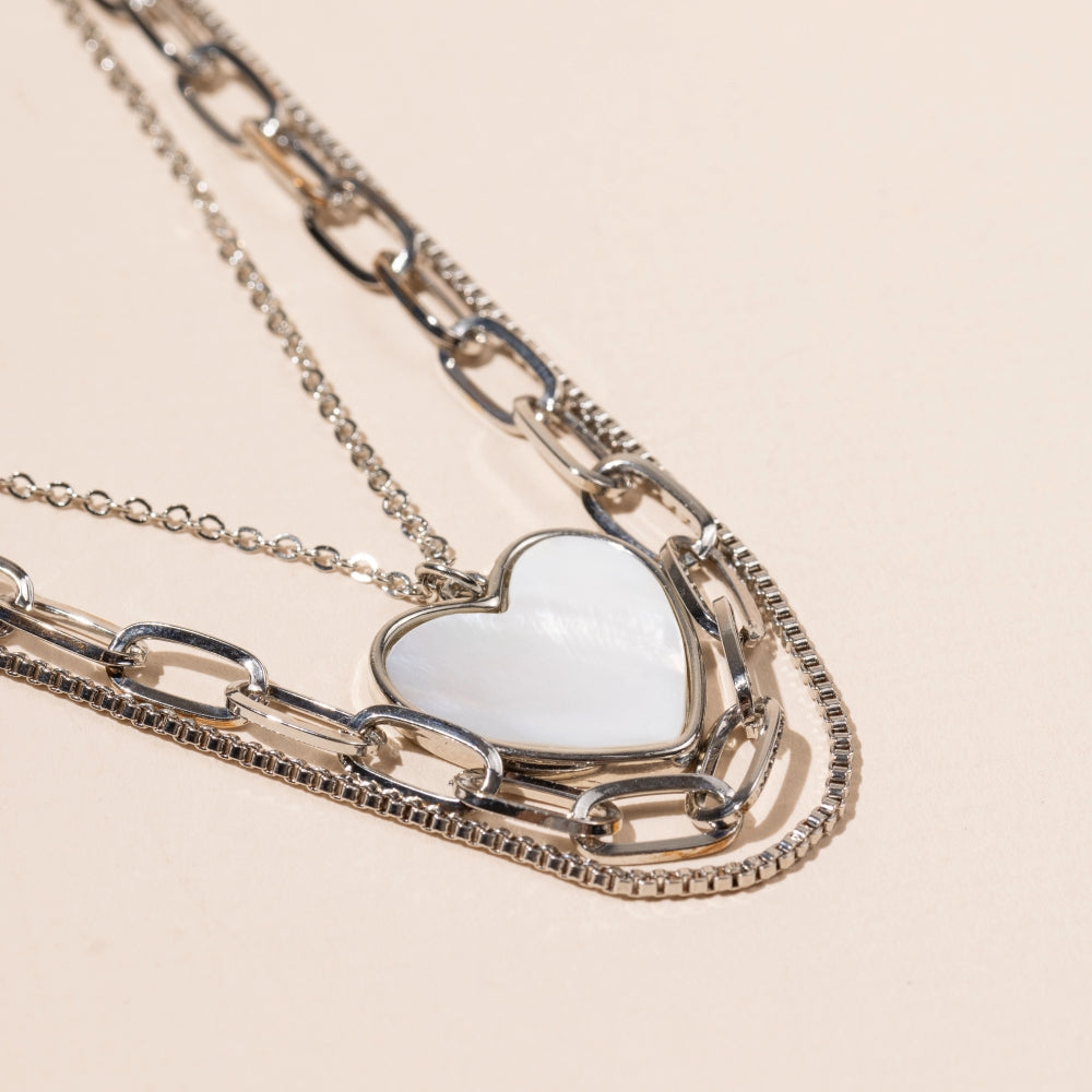Layered Necklace | Heart Charm