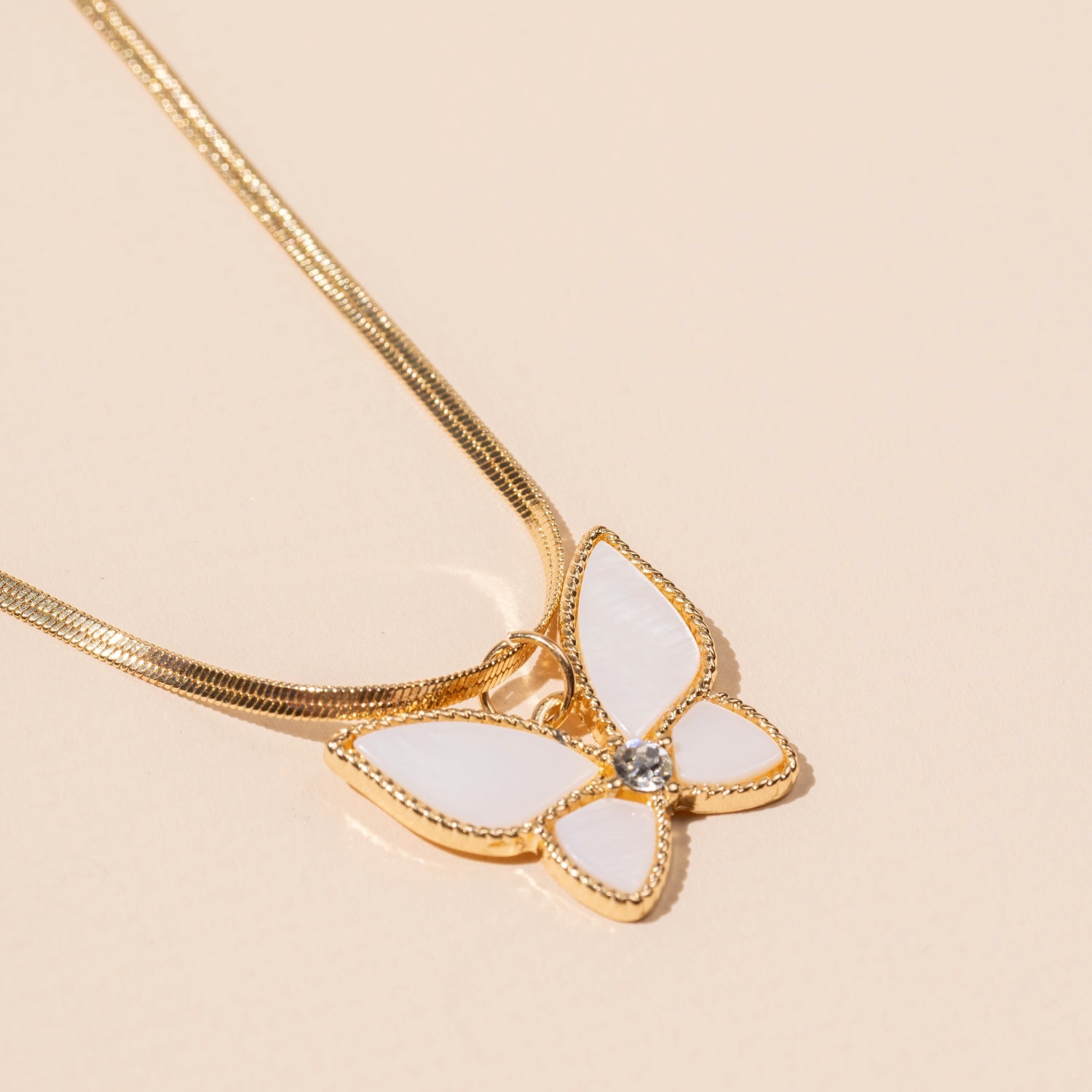 Short Necklace with Butterfly Charm