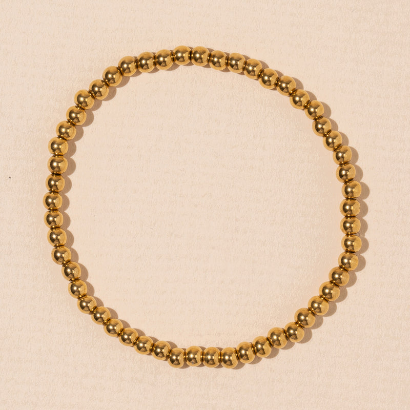 Beaded Gold Dip Stainless Steel Bracelet