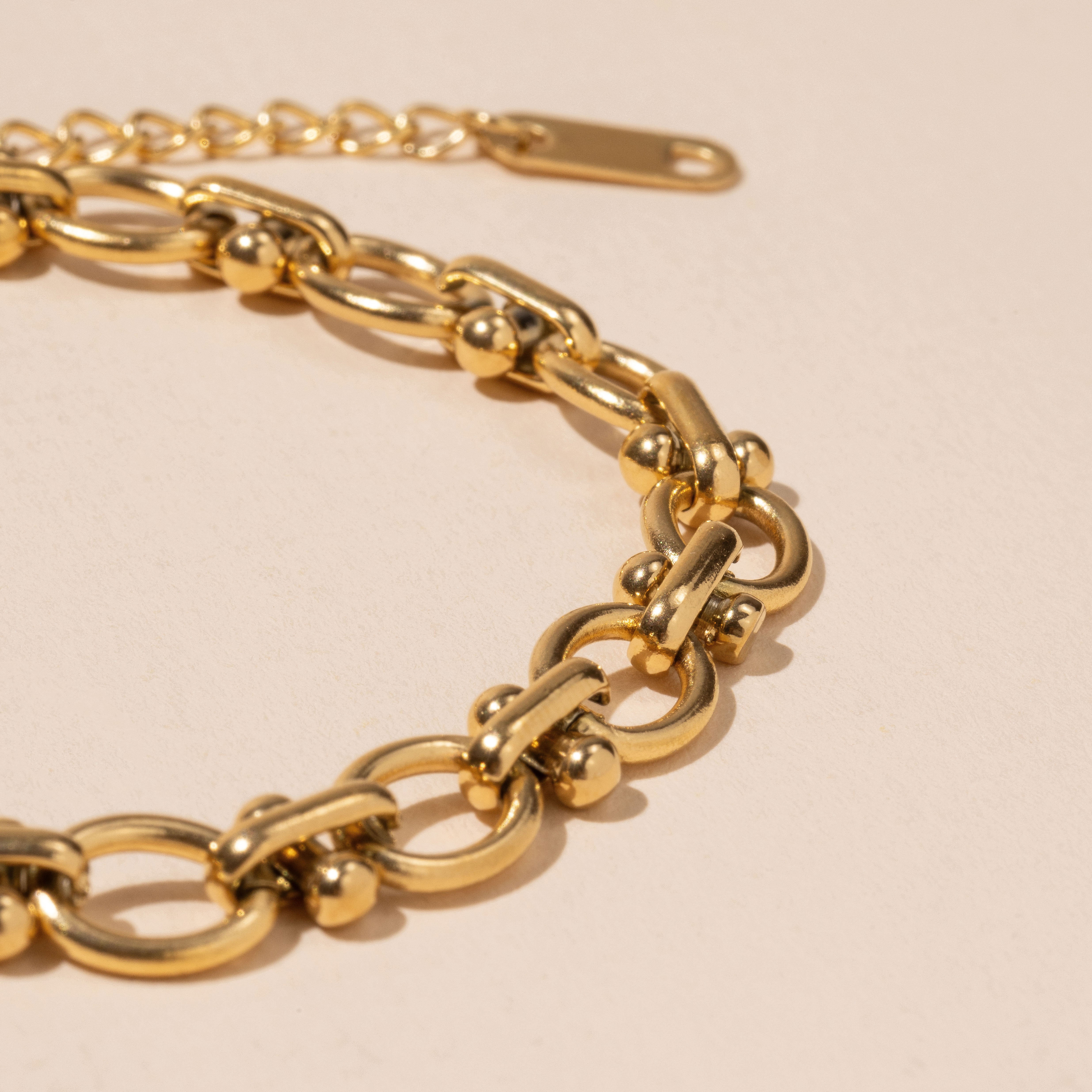 18K Gold-Dipped Stainless Steel Chain Link Bracelet