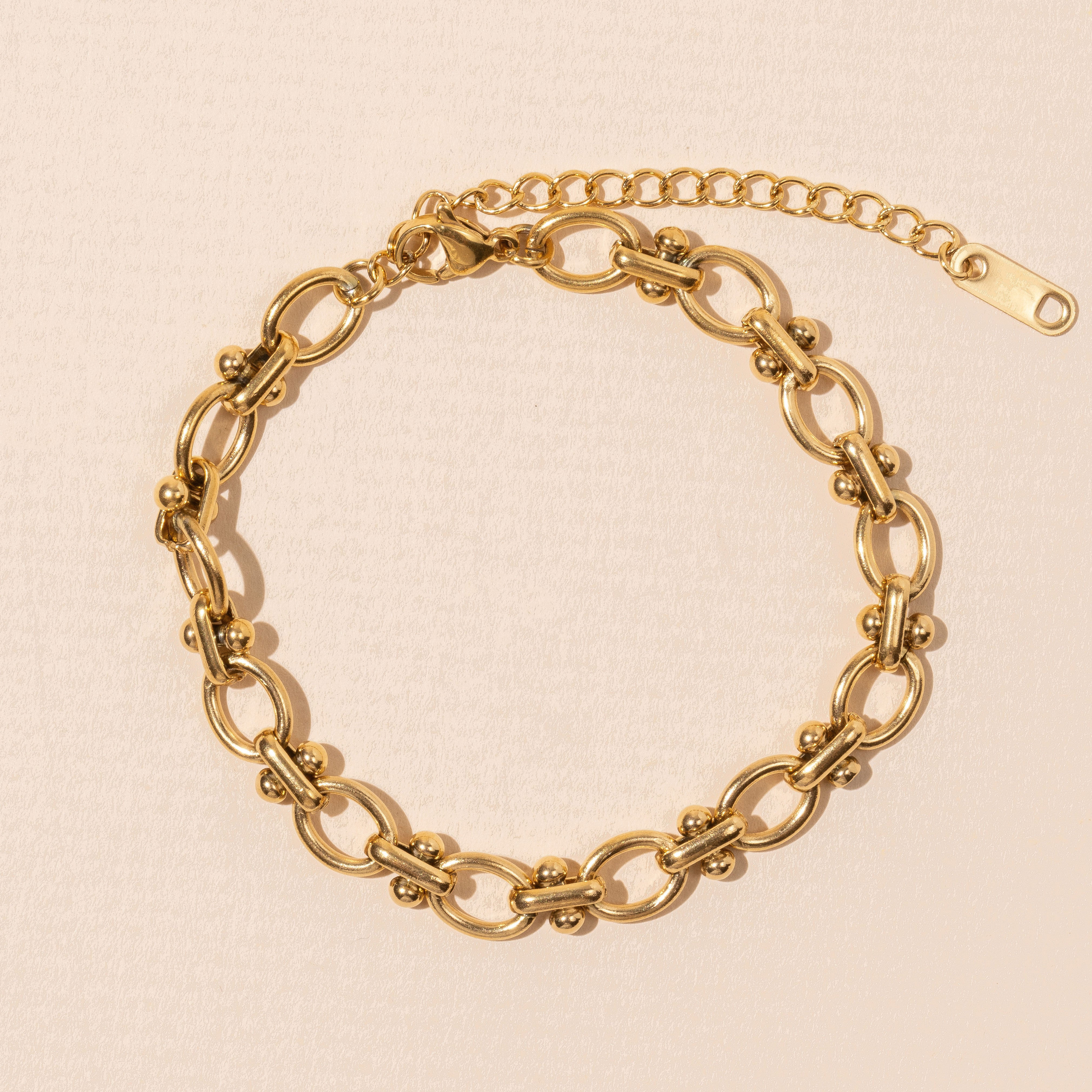 18K Gold-Dipped Stainless Steel Chain Link Bracelet