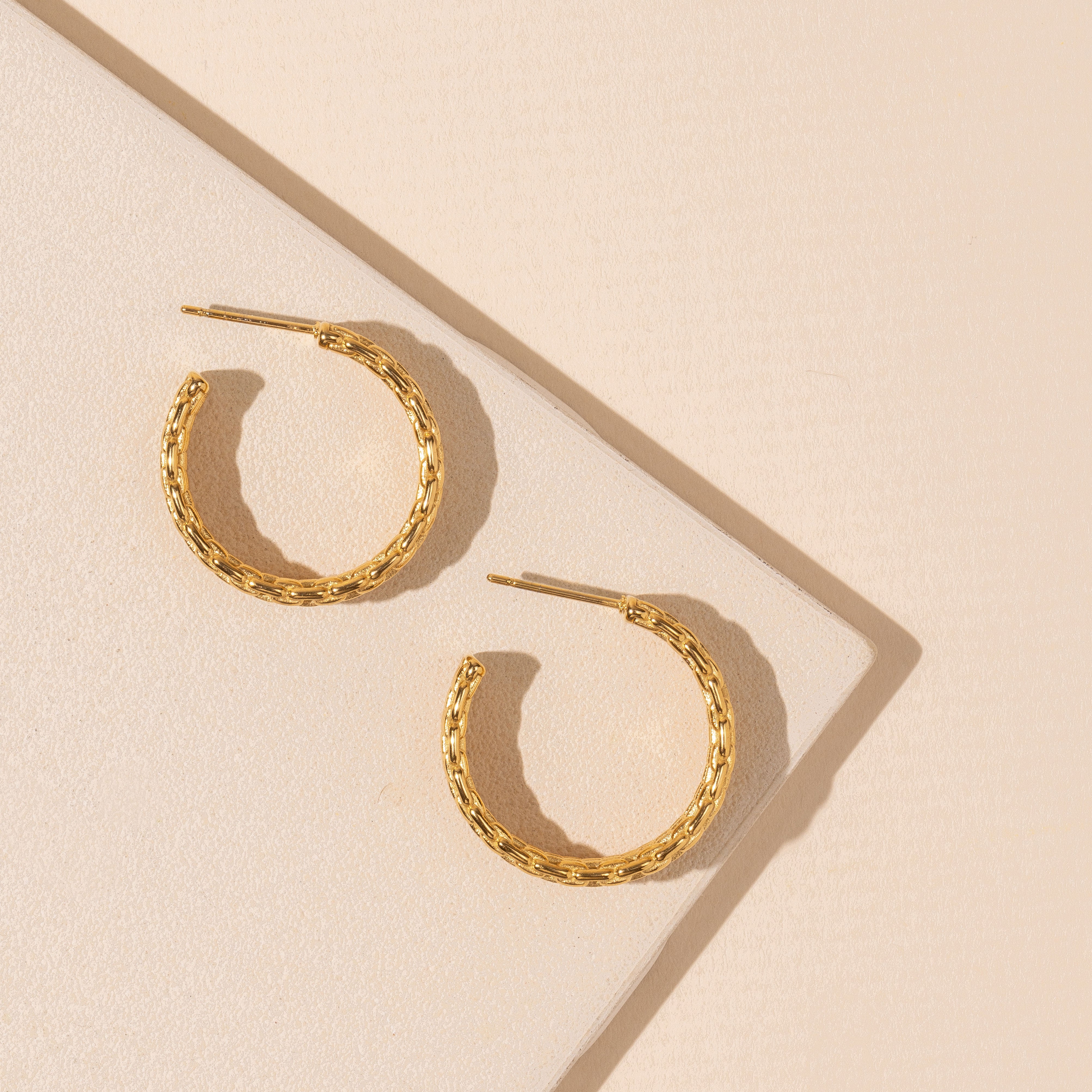 Stainless Steel 18K Gold Plated Hoop Earrings