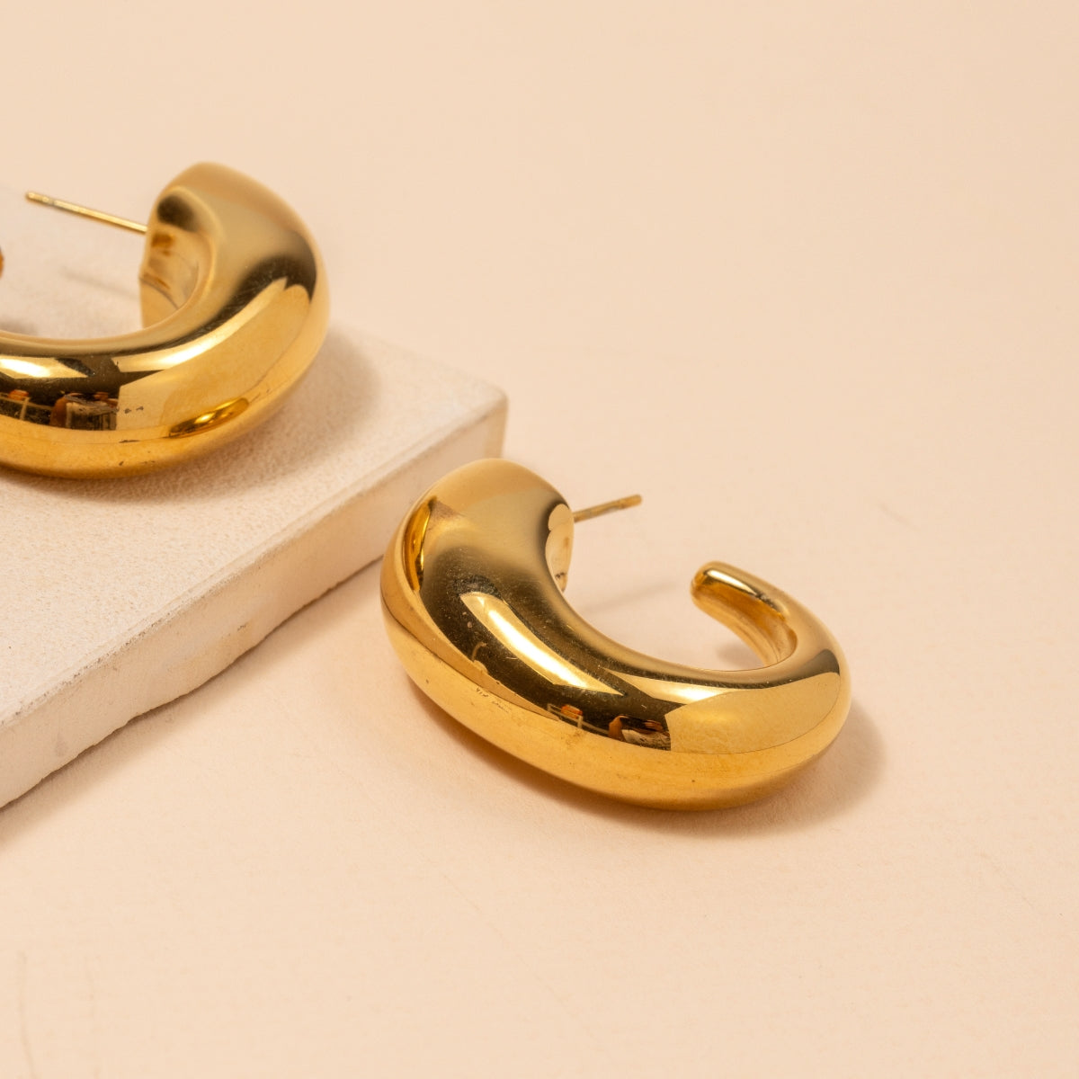 Open Hoop 18K Gold-Plated Stainless Steel | Earrings