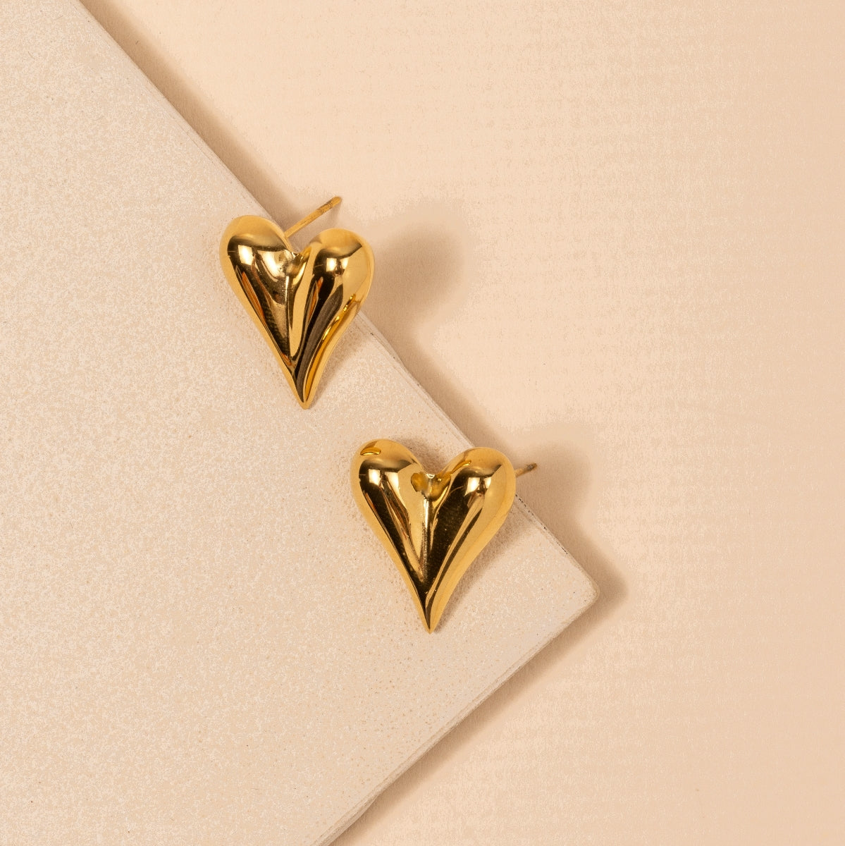 Heart 18K Gold-Plated Stainless Steel Stud | Earrings