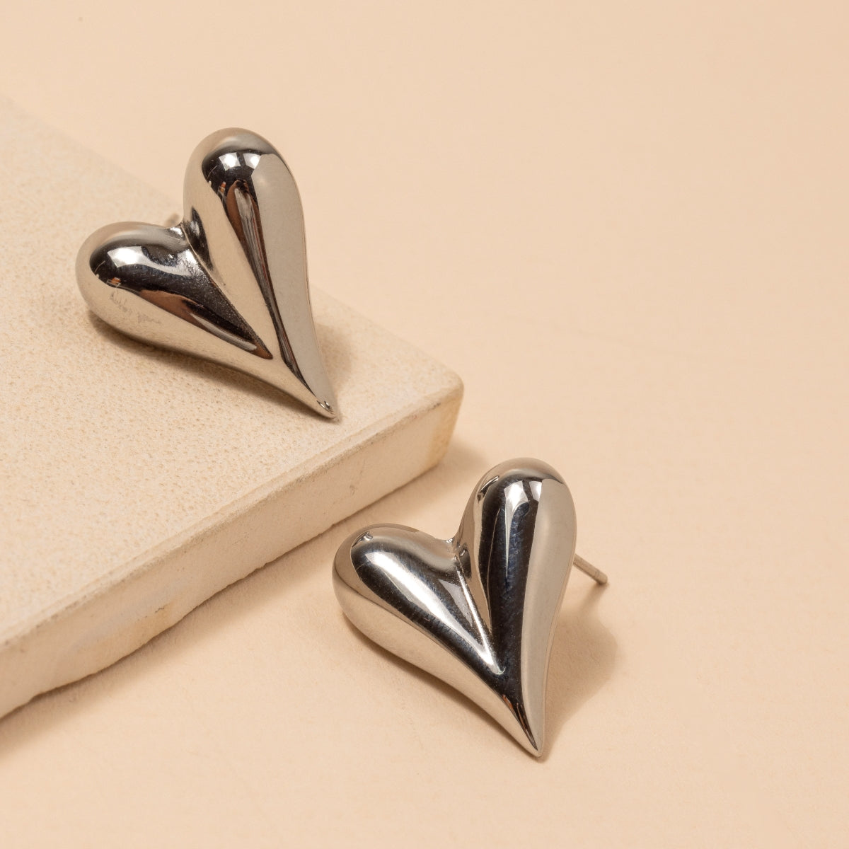 Heart 18K Gold-Plated Stainless Steel Stud | Earrings