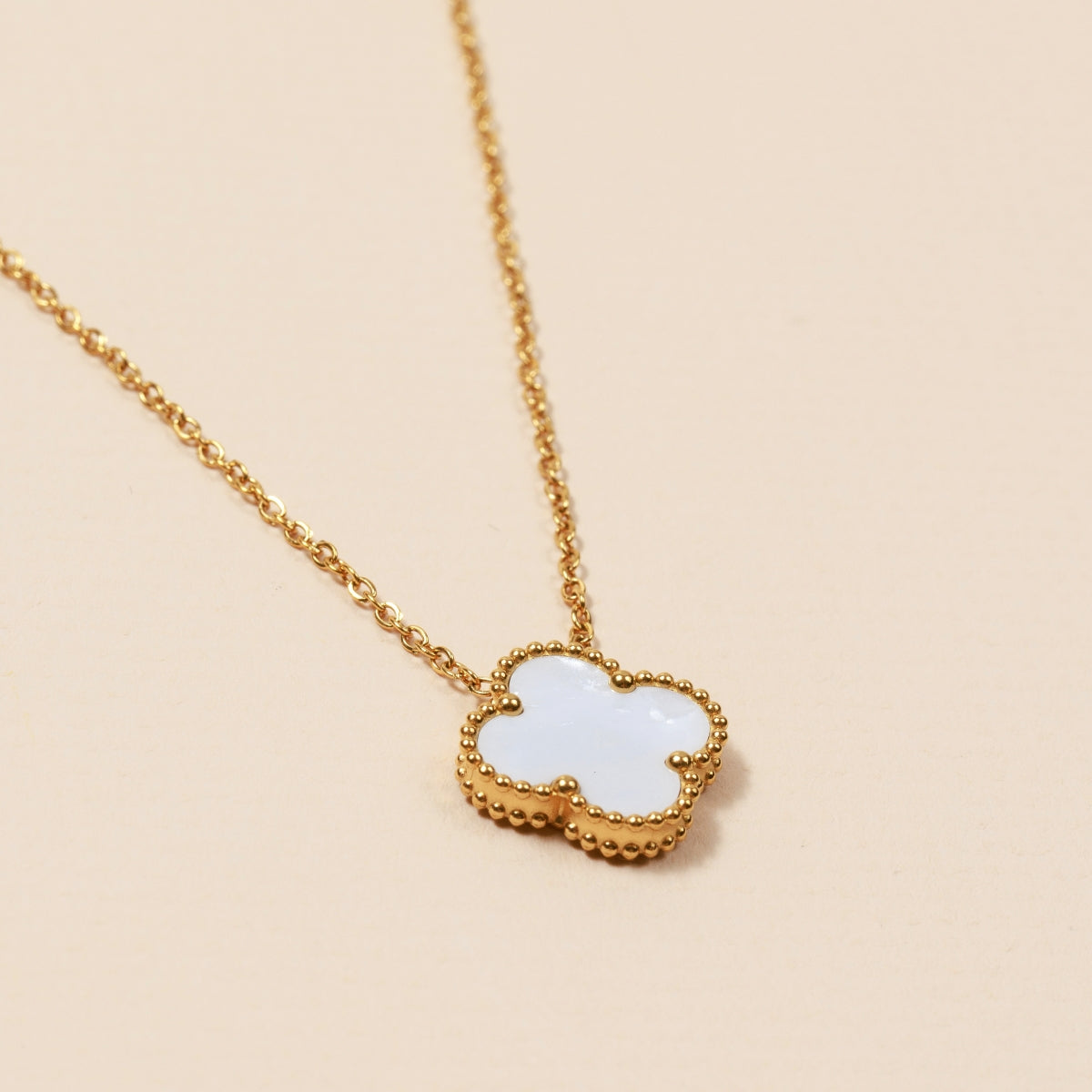 Floral Charm 18K Gold-Plated Stainless Steel Necklace