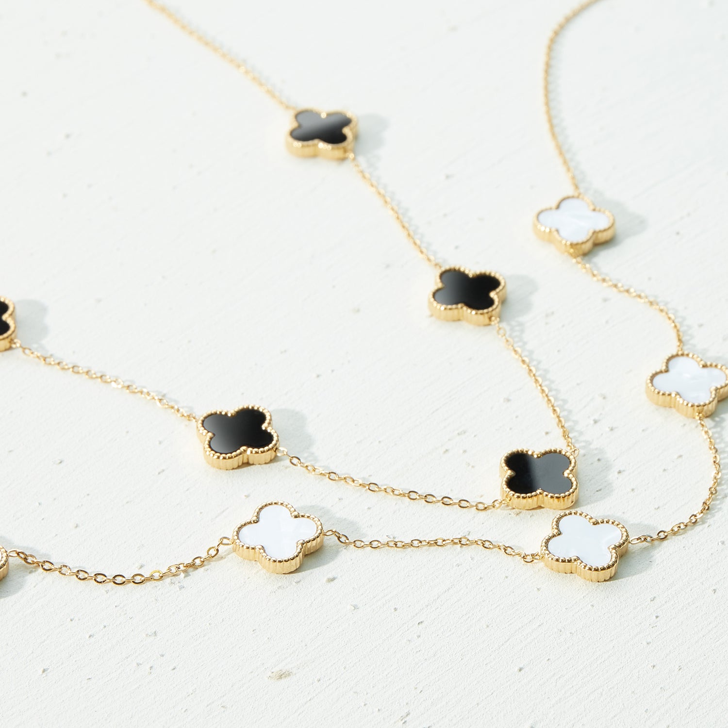 18K Gold Dipped Stainless Steel Floral Charm Necklace