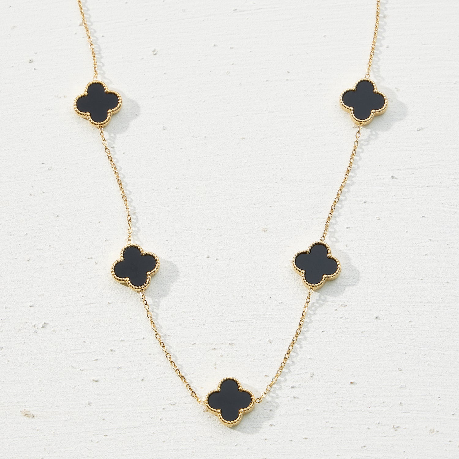 18K Gold Dipped Stainless Steel Floral Charm Necklace
