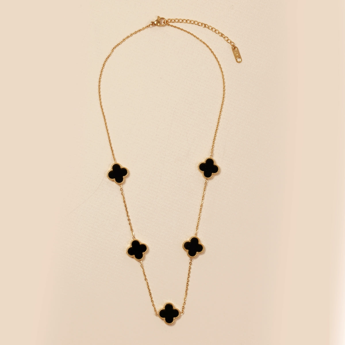 18K Gold Dipped Stainless Steel Floral Charm Necklace