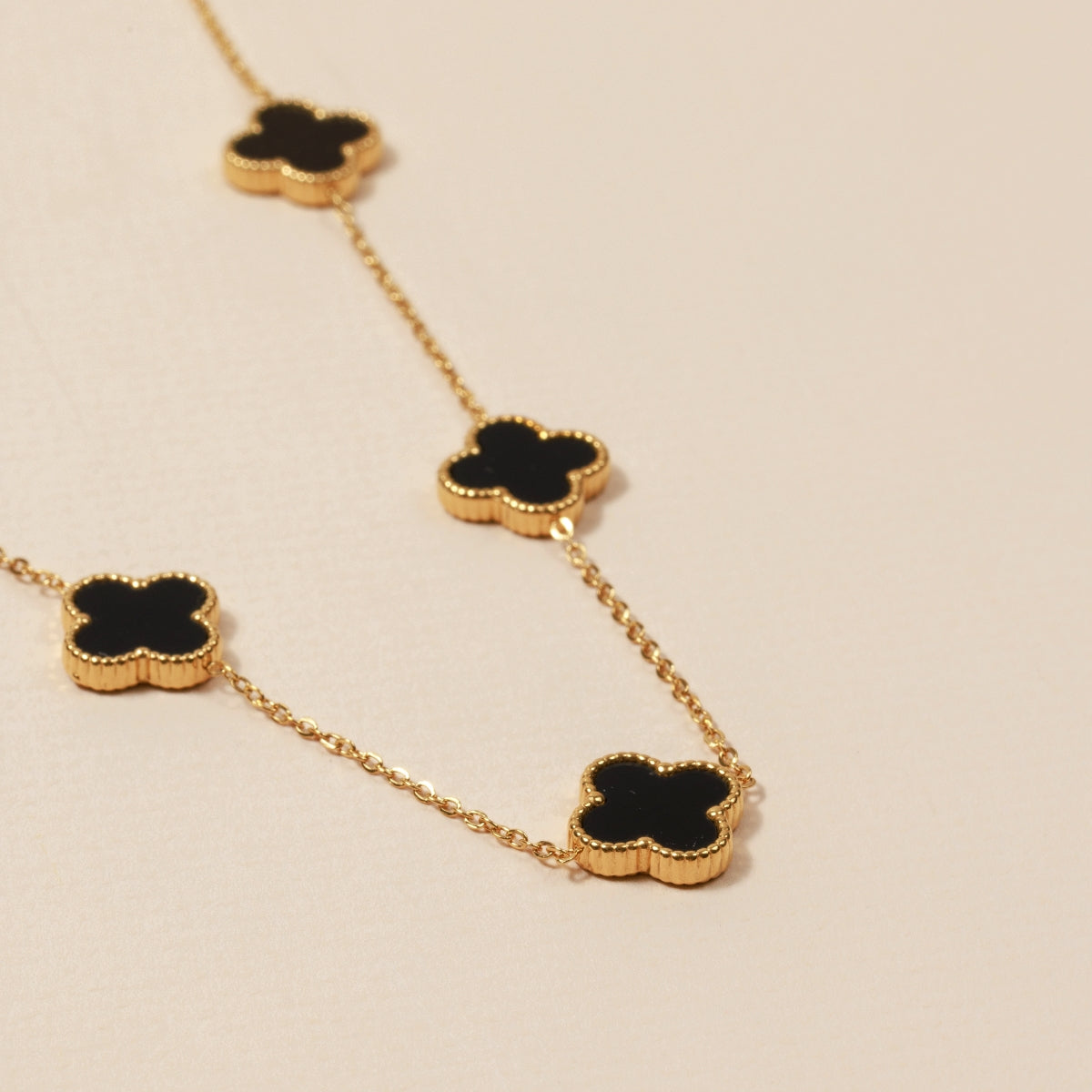 18K Gold Dipped Stainless Steel Floral Charm Necklace