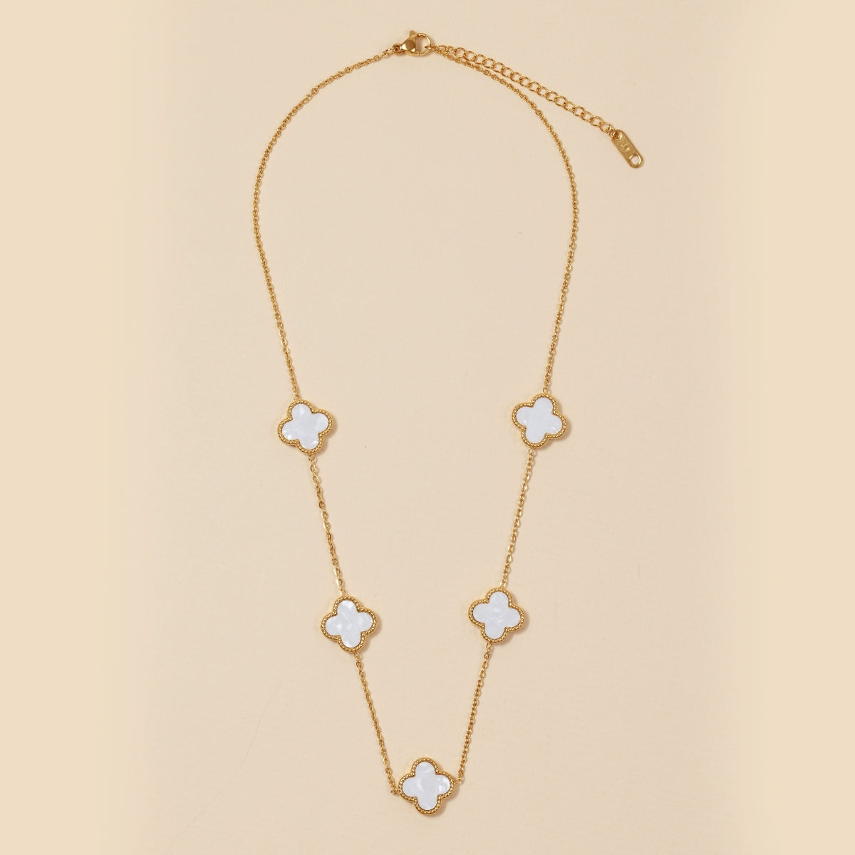 18K Gold Dipped Stainless Steel Floral Charm Necklace