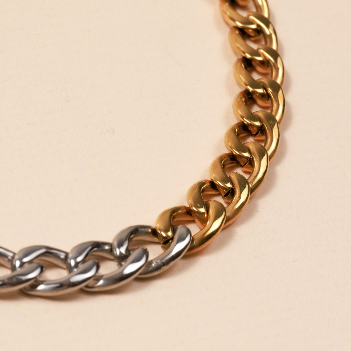 Gold & Silver 18K Gold-Plated Stainless Steel Necklace