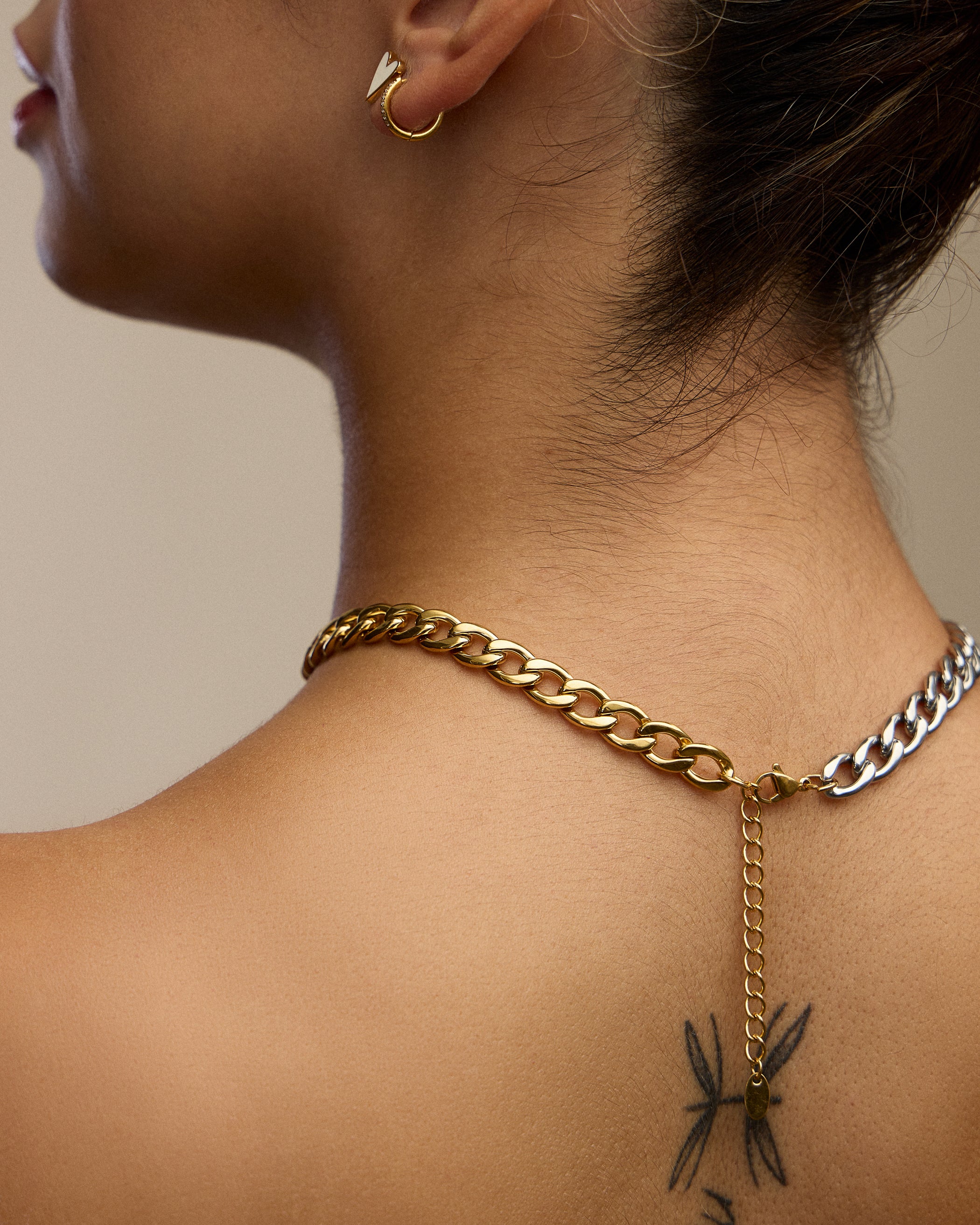 Gold & Silver 18K Gold-Plated Stainless Steel Necklace