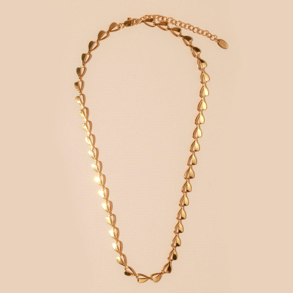 Hearts Linked 18K Gold-Plated Stainless Steel Necklace