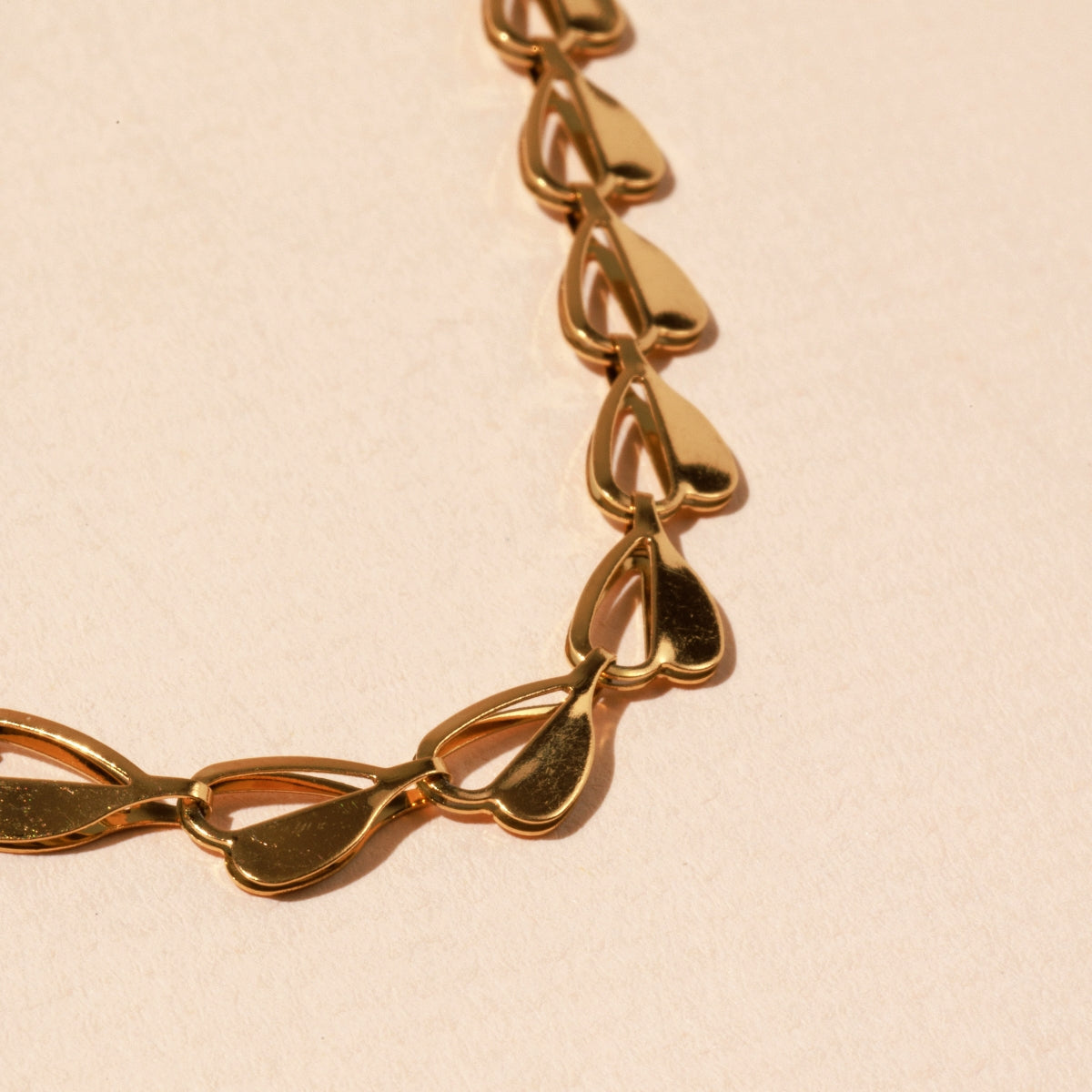 Hearts Linked 18K Gold-Plated Stainless Steel Necklace