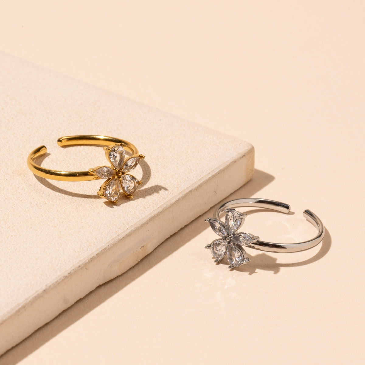 Floral Basic Stainless Steel Ring