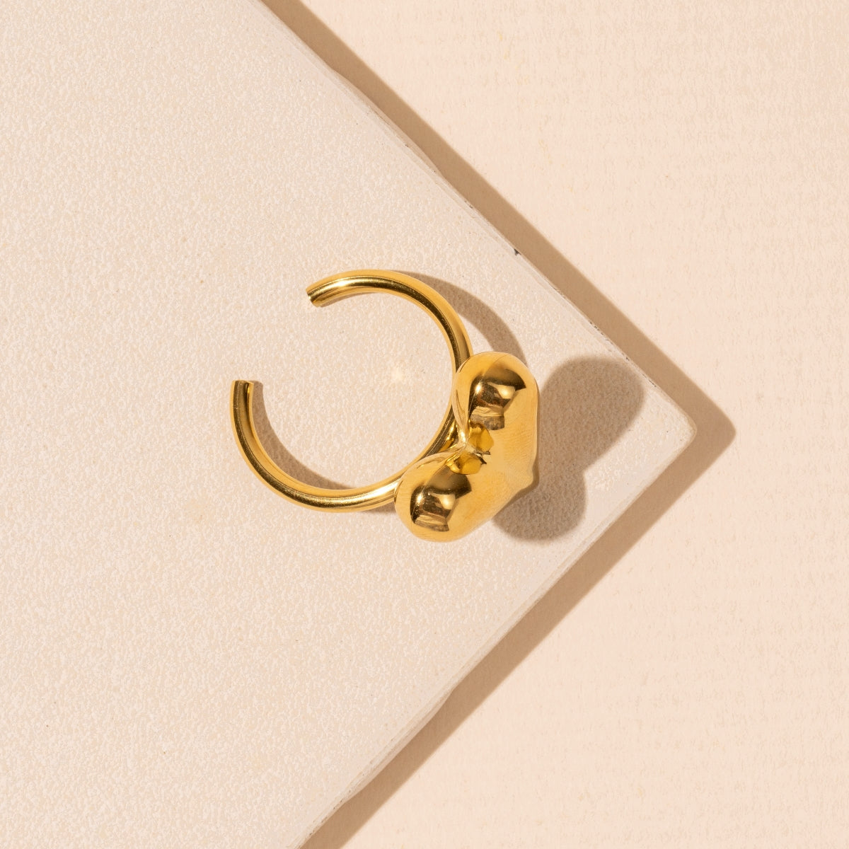 Heart Charm Basic Stainless Steel Ring