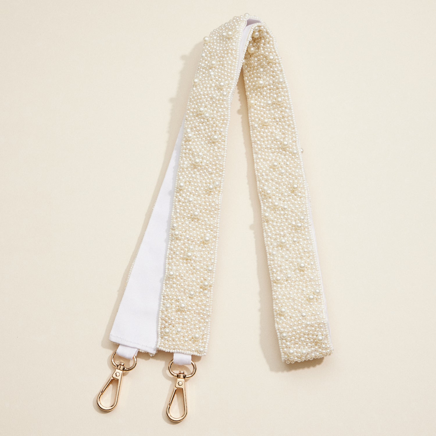 Faux Pearl Shoulder Strap with Gold Hardware for Bags