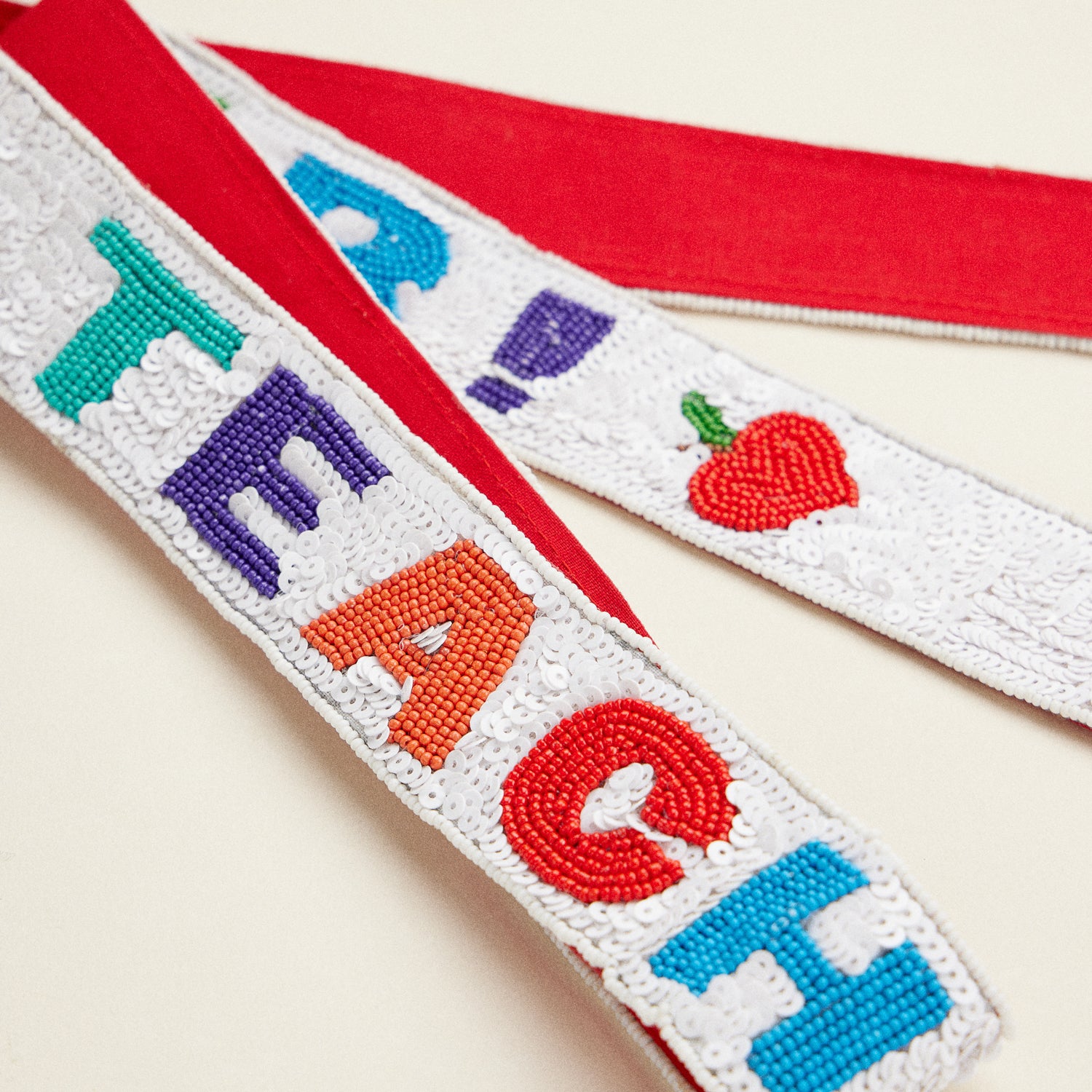 Best Teacher Ever Beaded Bag Strap – Colorful & Stylish Gift for Educators